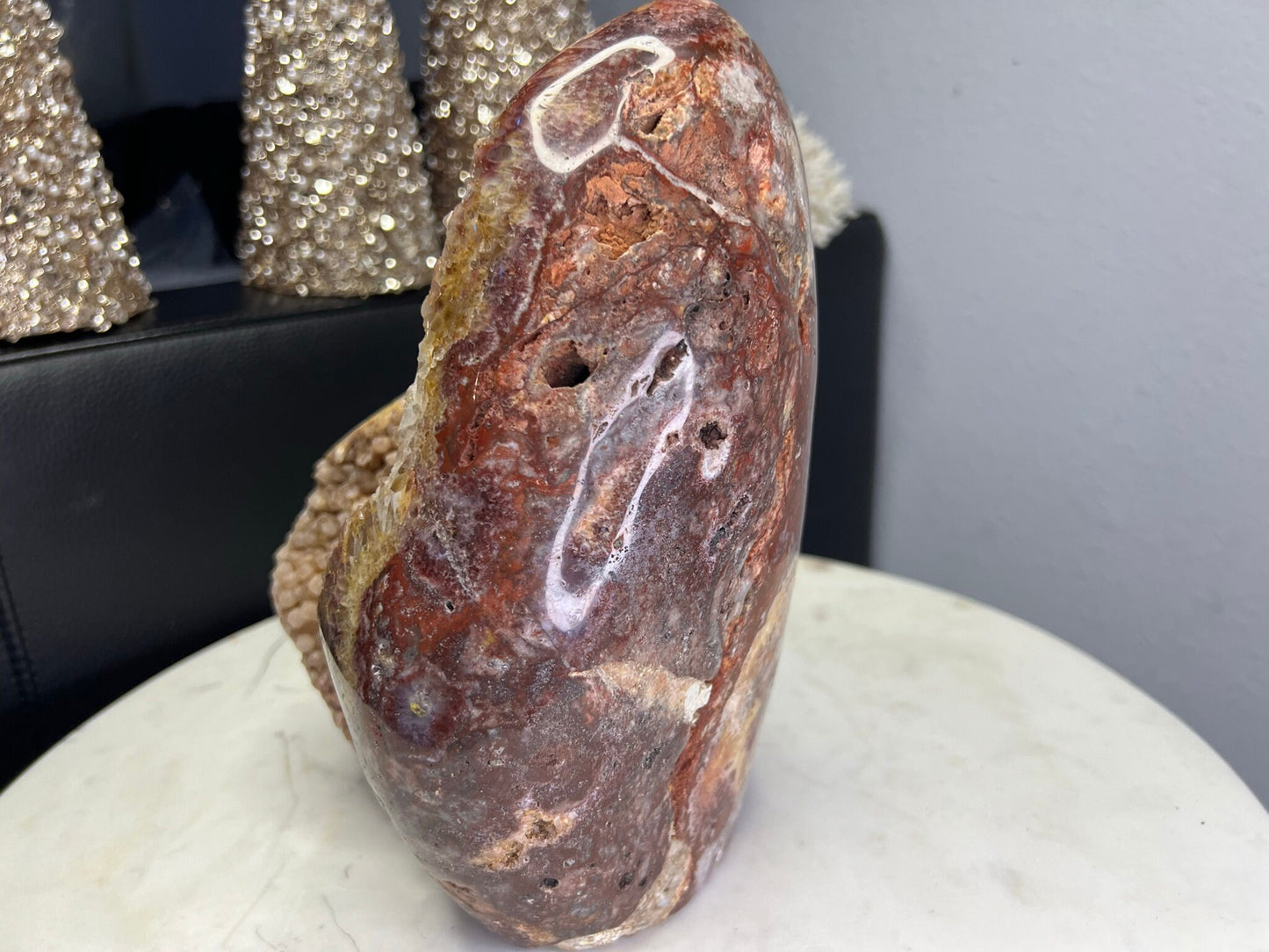 Red Polished Amethyst Free Standing Egg Cave 12.9lbs