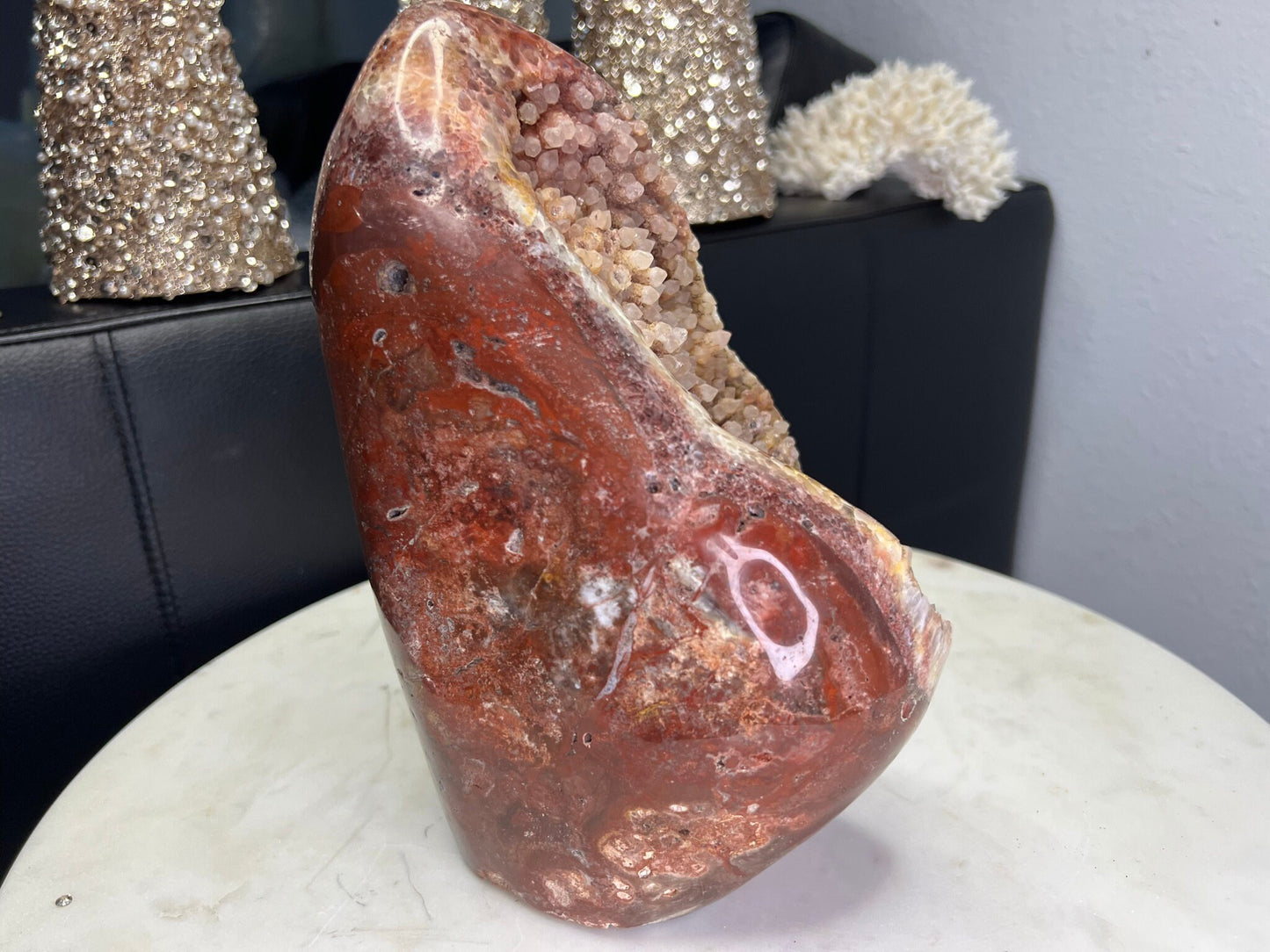Red Polished Amethyst Free Standing Egg Cave 12.9lbs