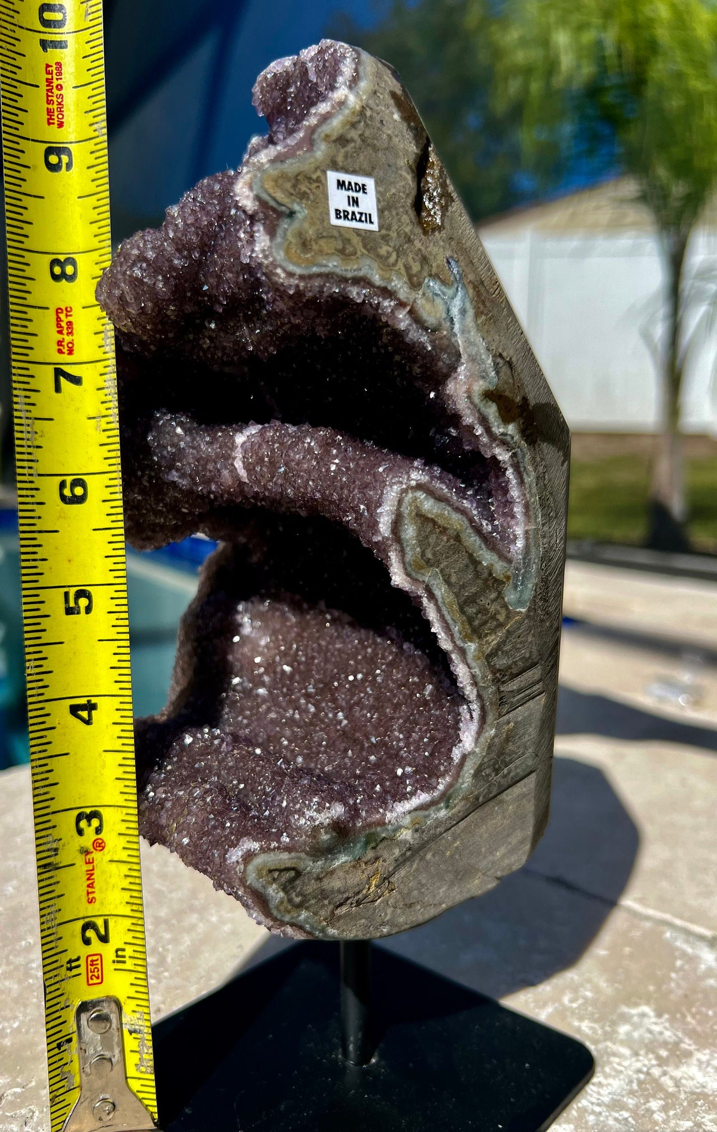 Amethyst from Brazil 5lbs 13oz with stand and lots of shine.
