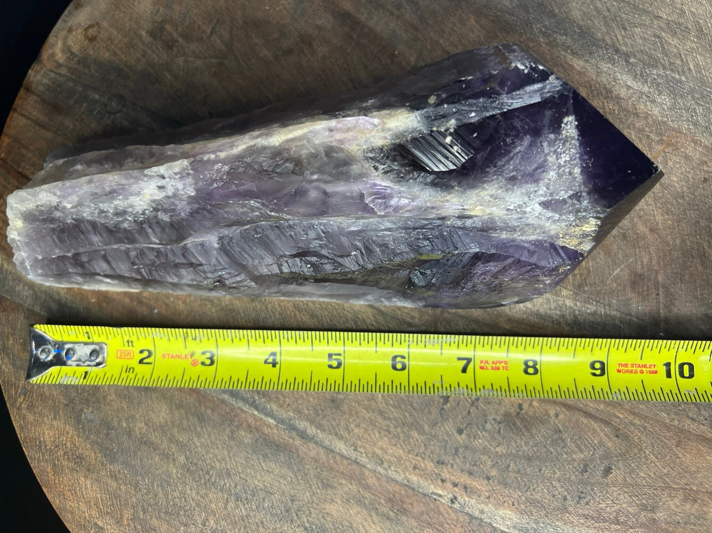 AA Quality, Dragon's Tooth Amethyst, Brazilian Amethyst Wand 3lb 3oz over 9inches long