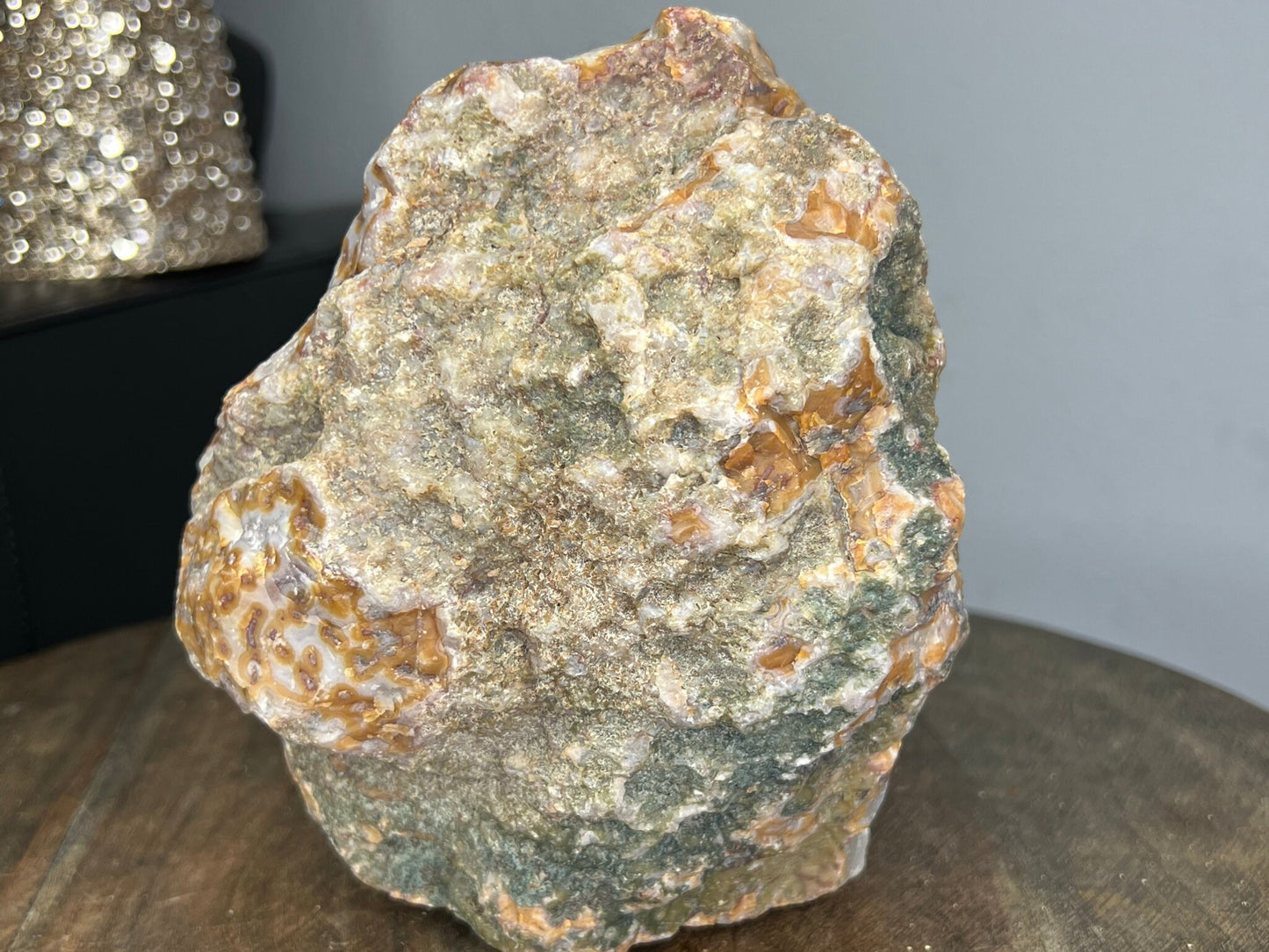 Morocco Kerrouchen Agate with Crystal Druzy 7lbs 6.5 inches
