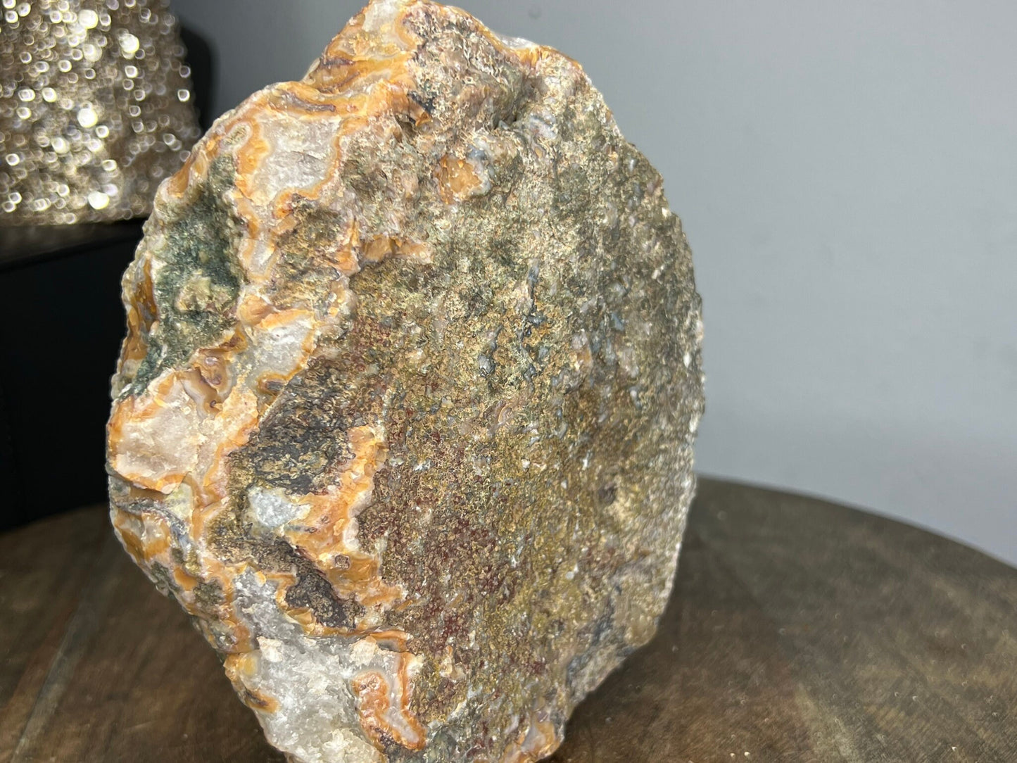 Morocco Kerrouchen Agate with Crystal Druzy 7lbs 6.5 inches