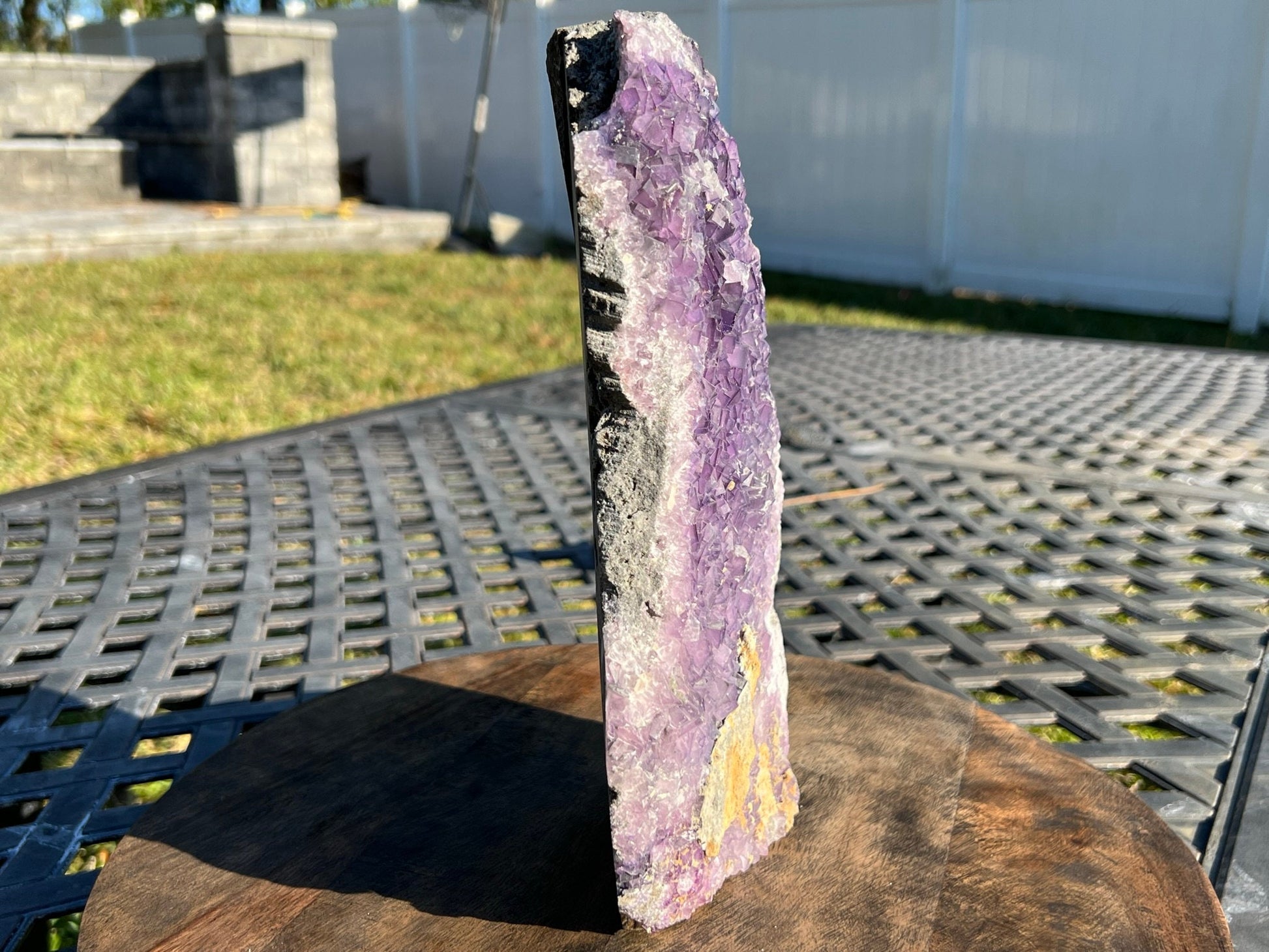 Purple Cubed Waterfall Fluorite Crystal Cluster 6lb 12oz Self Standing Amazing Quality