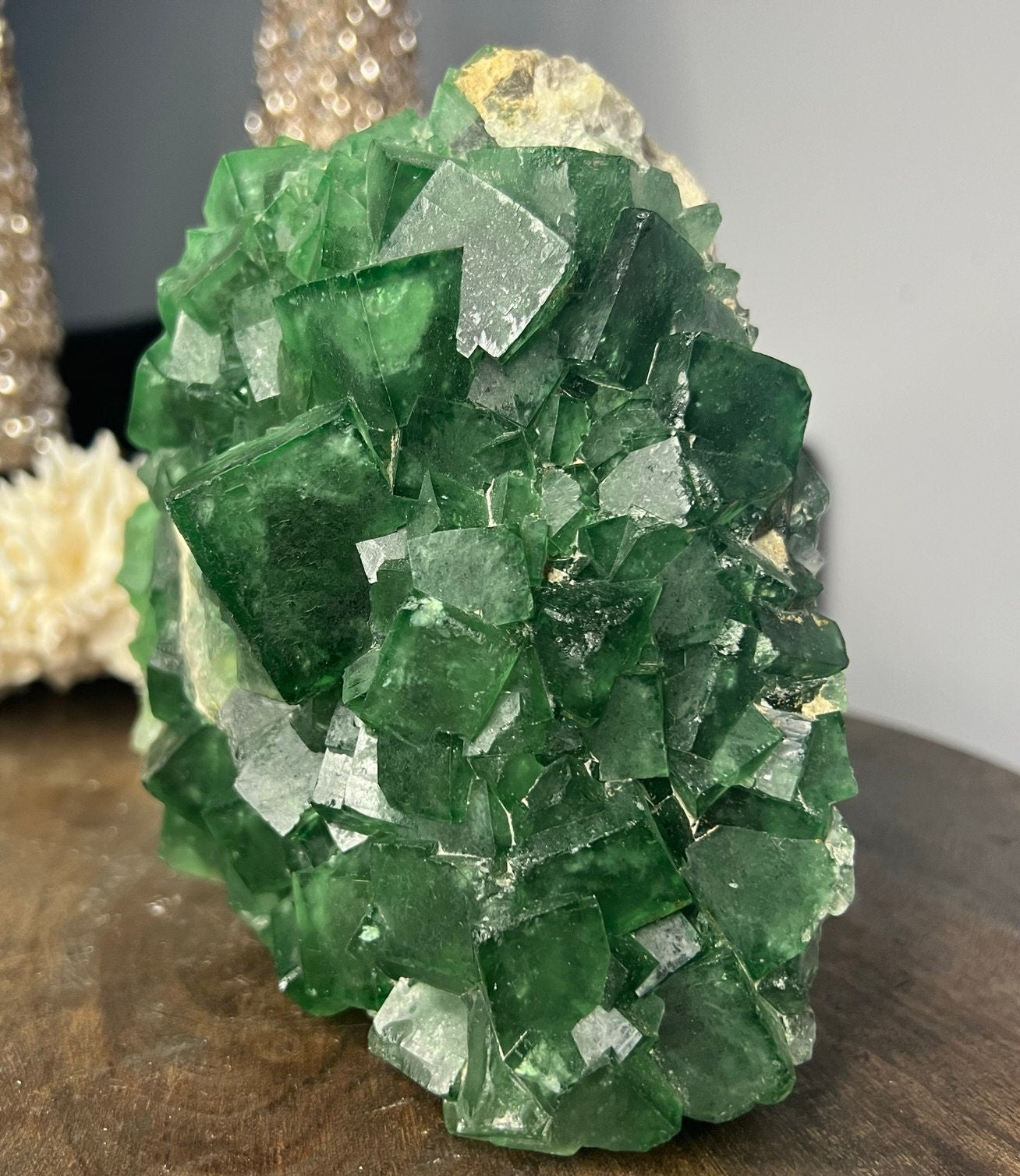 UV Reactive Green Fluorite Cubes-Madagascar - Natural 6.68lbs