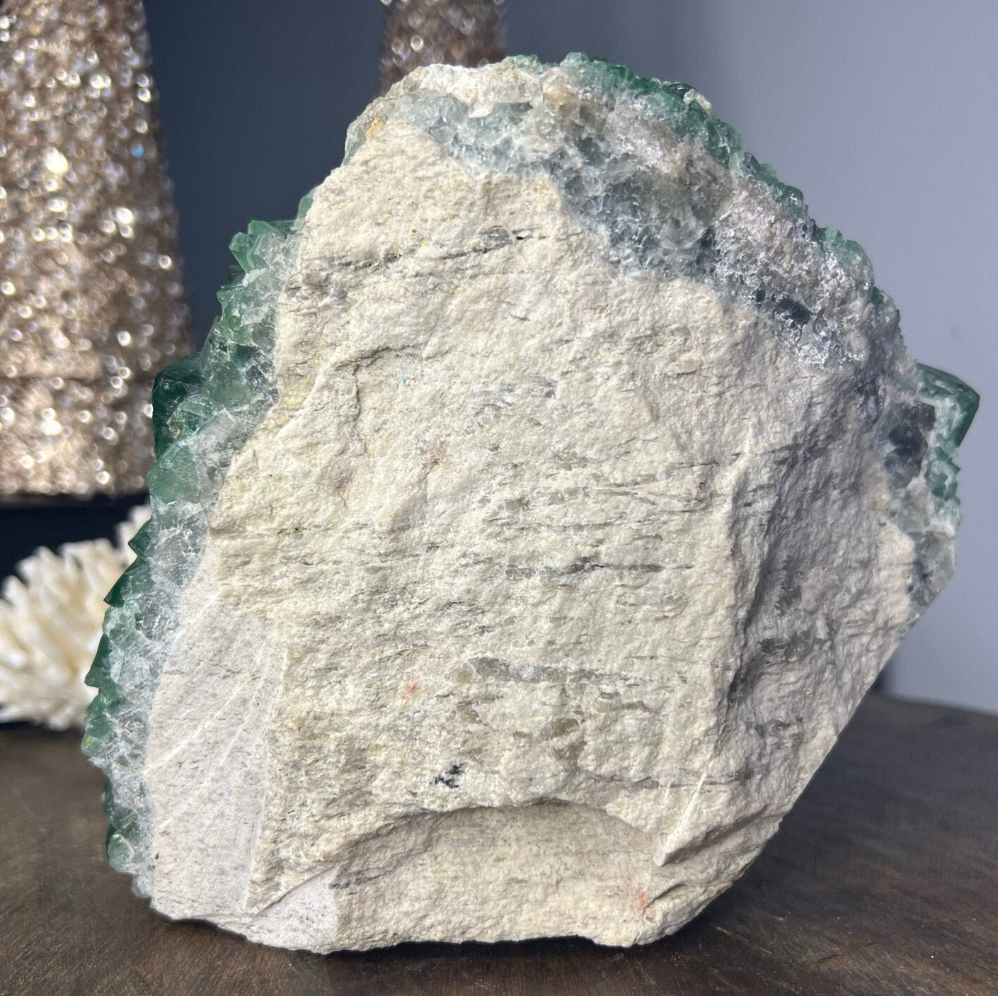 UV Reactive Green Fluorite Cubes-Madagascar - Natural 6.68lbs