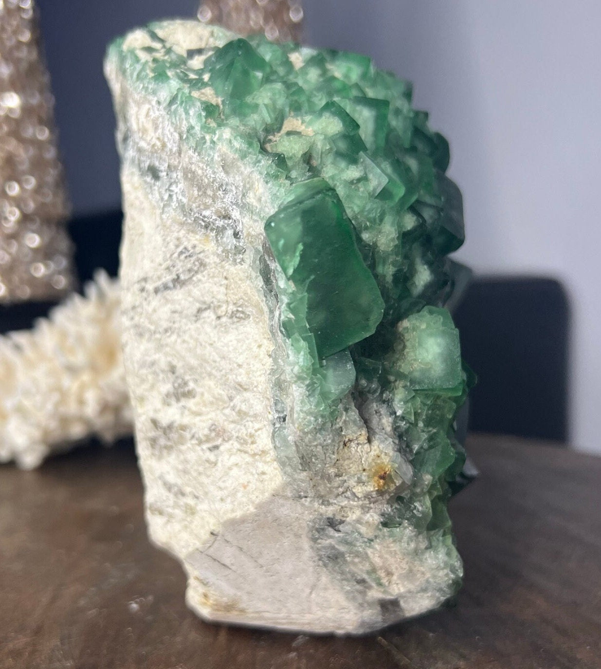 UV Reactive Green Fluorite Cubes-Madagascar Natural