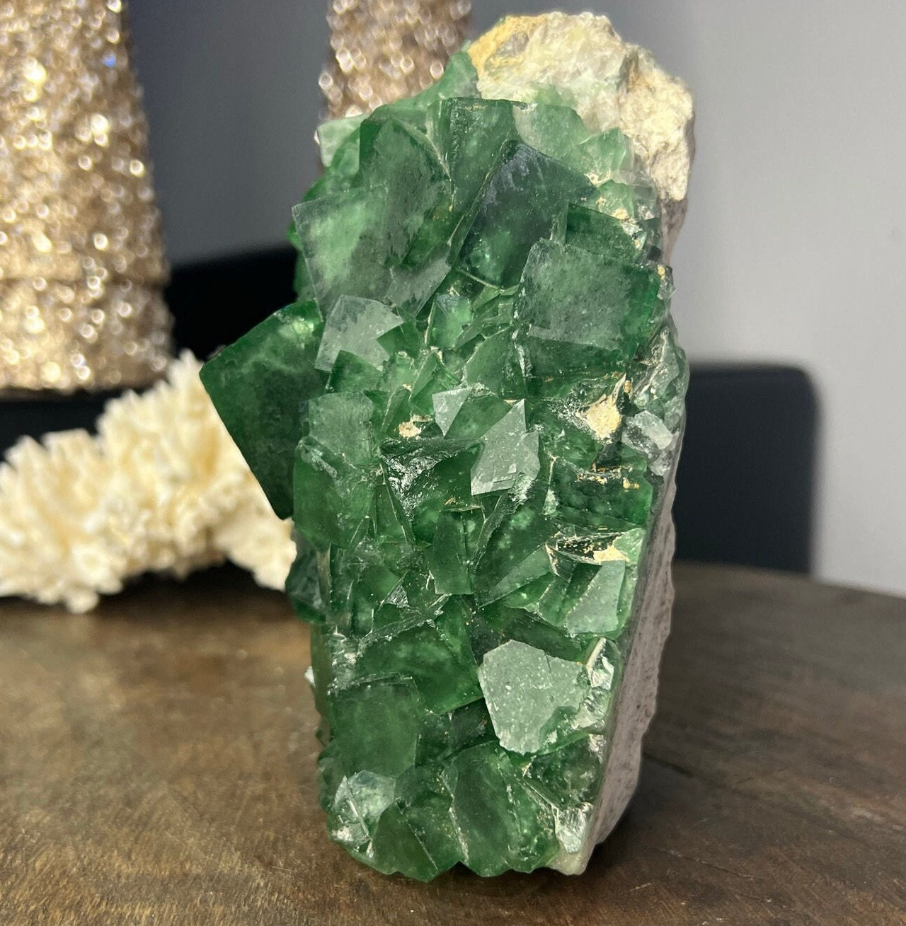 UV Reactive Green Fluorite Cubes-Madagascar - Natural 6.68lbs