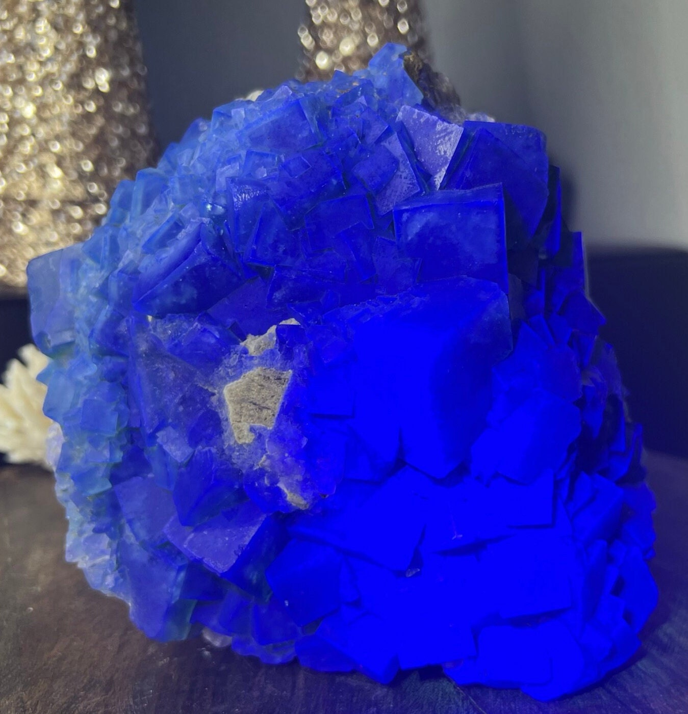 UV Reactive Green Fluorite Cubes-Madagascar - Natural 6.68lbs
