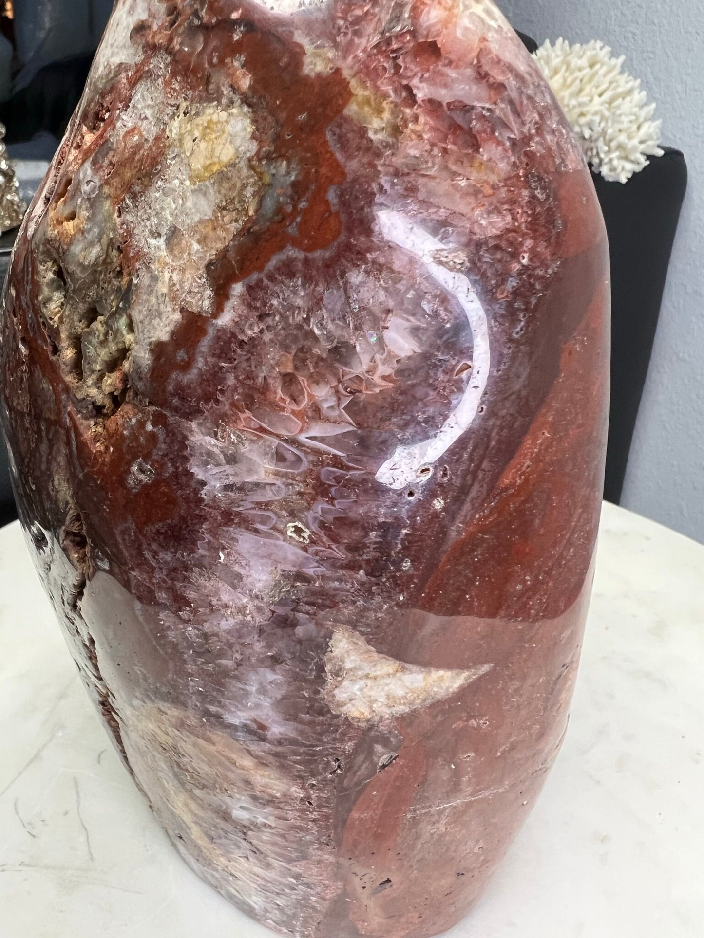 Red Polished Amethyst Free Standing Egg Cave 12.9lbs
