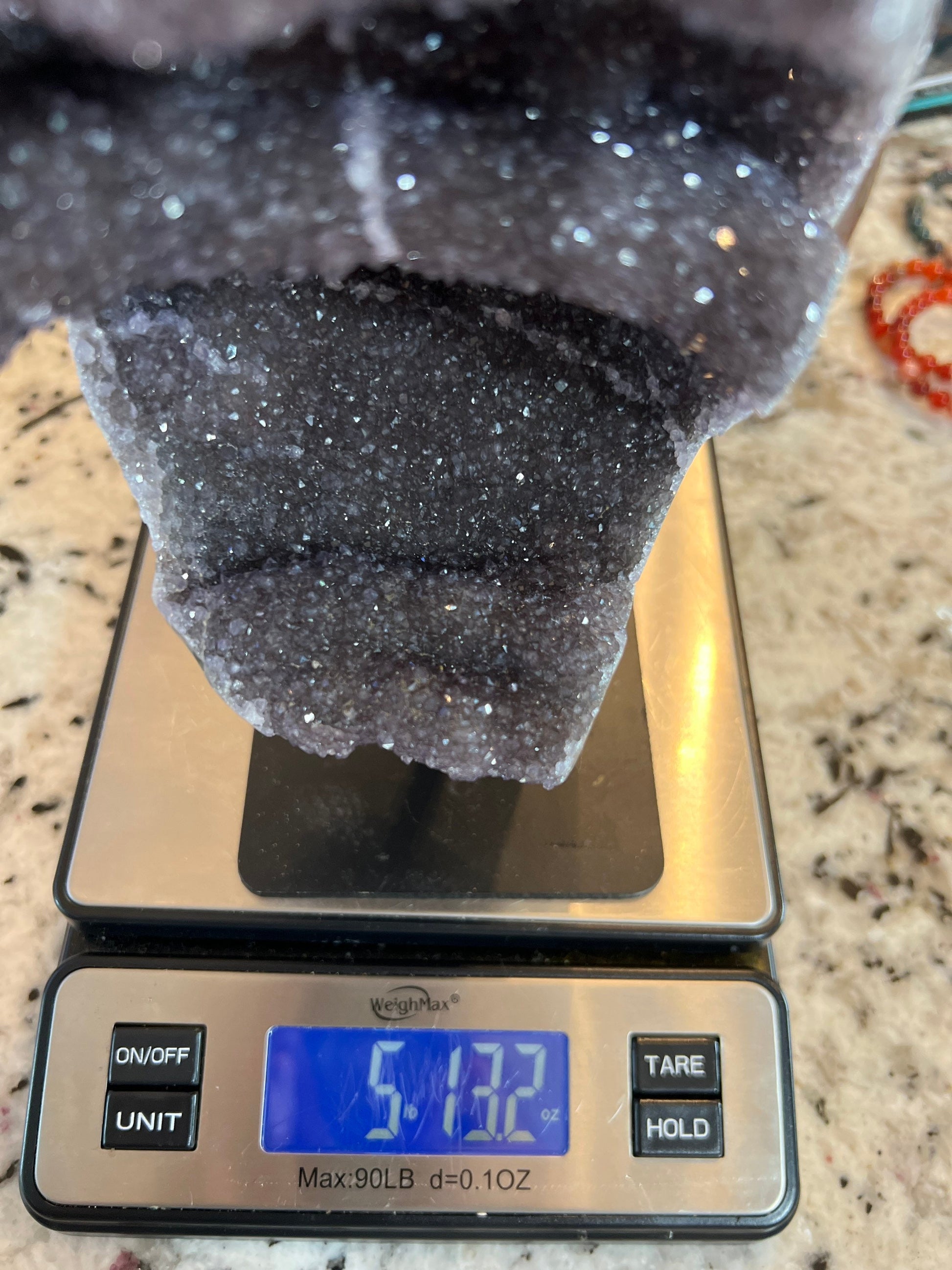 Amethyst from Brazil 5lbs 13oz with stand and lots of shine.