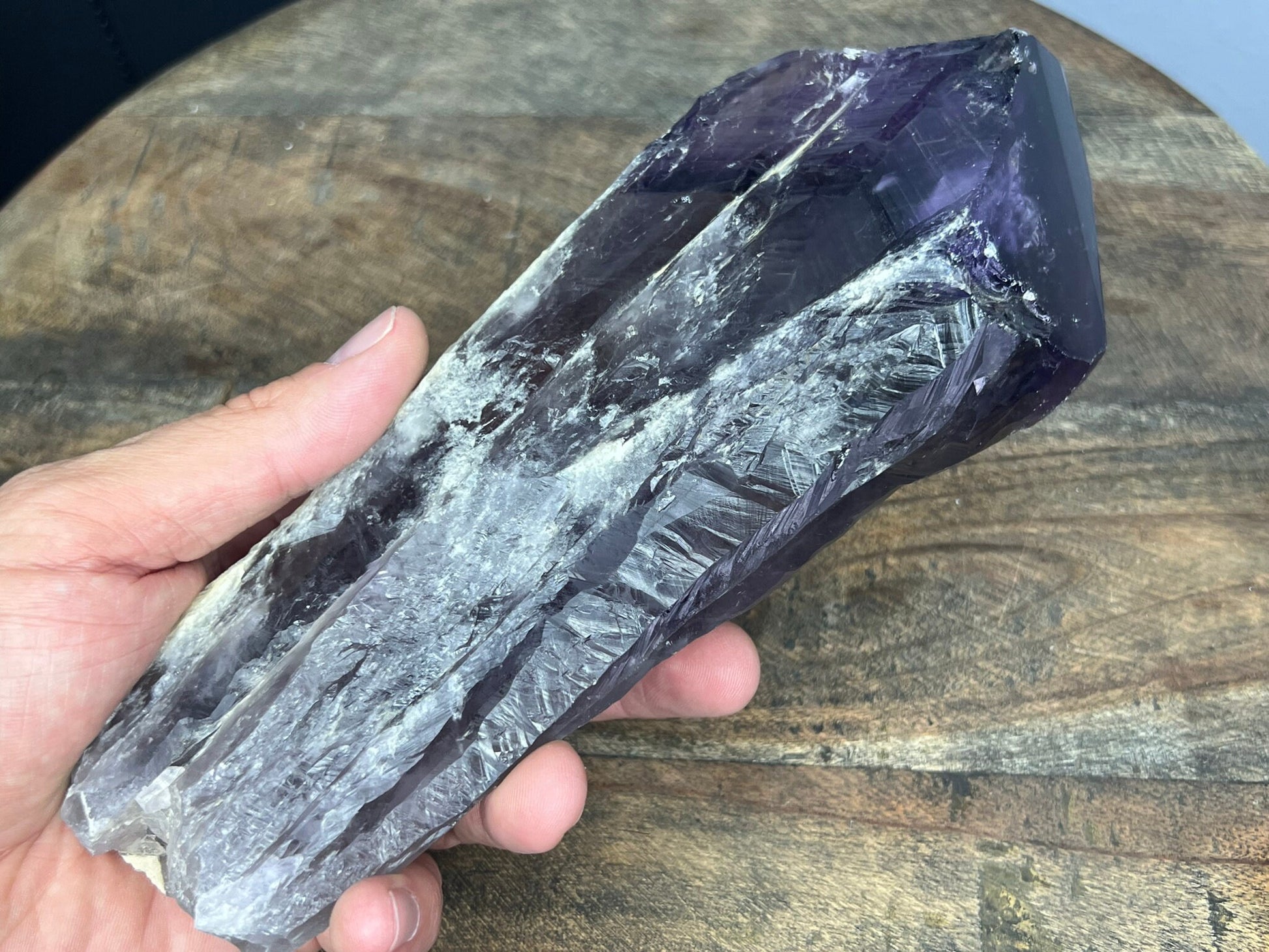 AA Quality, Dragon's Tooth Amethyst, Brazilian Amethyst Wand 3lb 3oz over 9inches long
