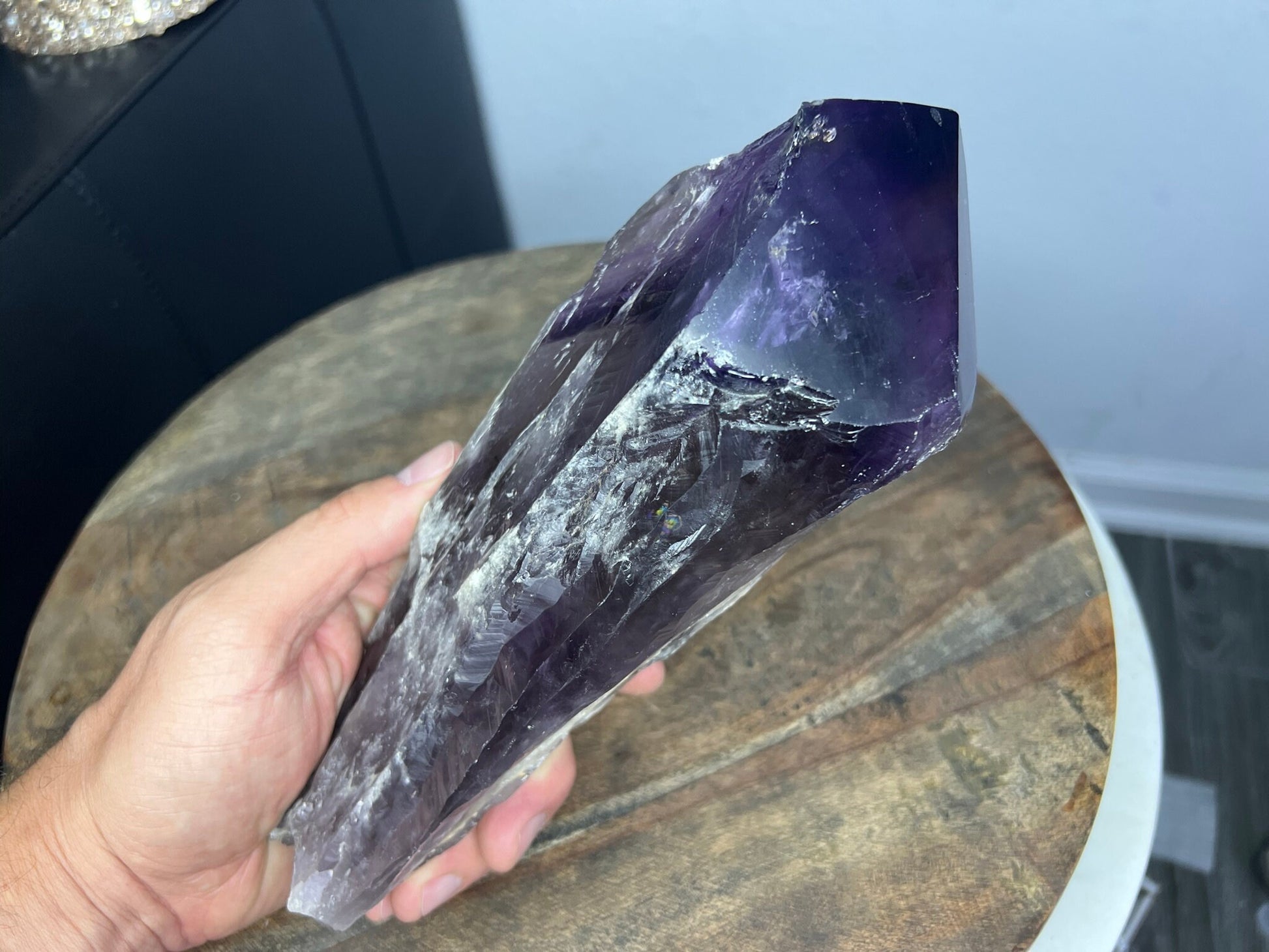 AA Quality, Dragon's Tooth Amethyst, Brazilian Amethyst Wand 3lb 3oz over 9inches long