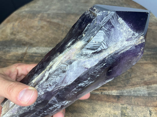 AA Quality, Dragon's Tooth Amethyst, Brazilian Amethyst Wand 3lb 3oz over 9inches long