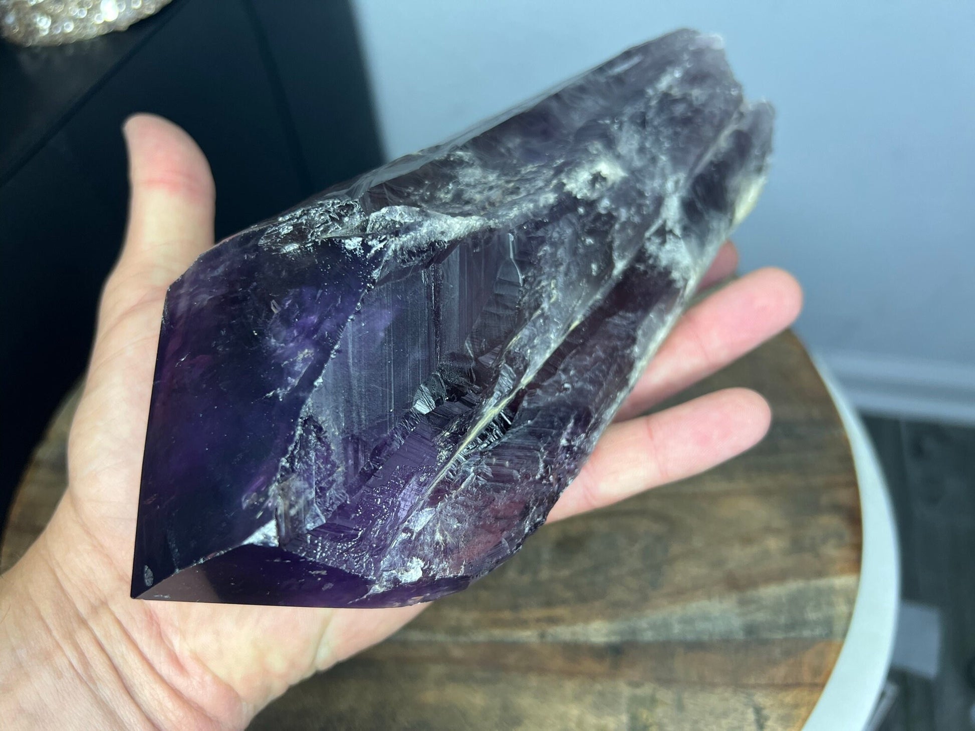 AA Quality, Dragon's Tooth Amethyst, Brazilian Amethyst Wand 3lb 3oz over 9inches long