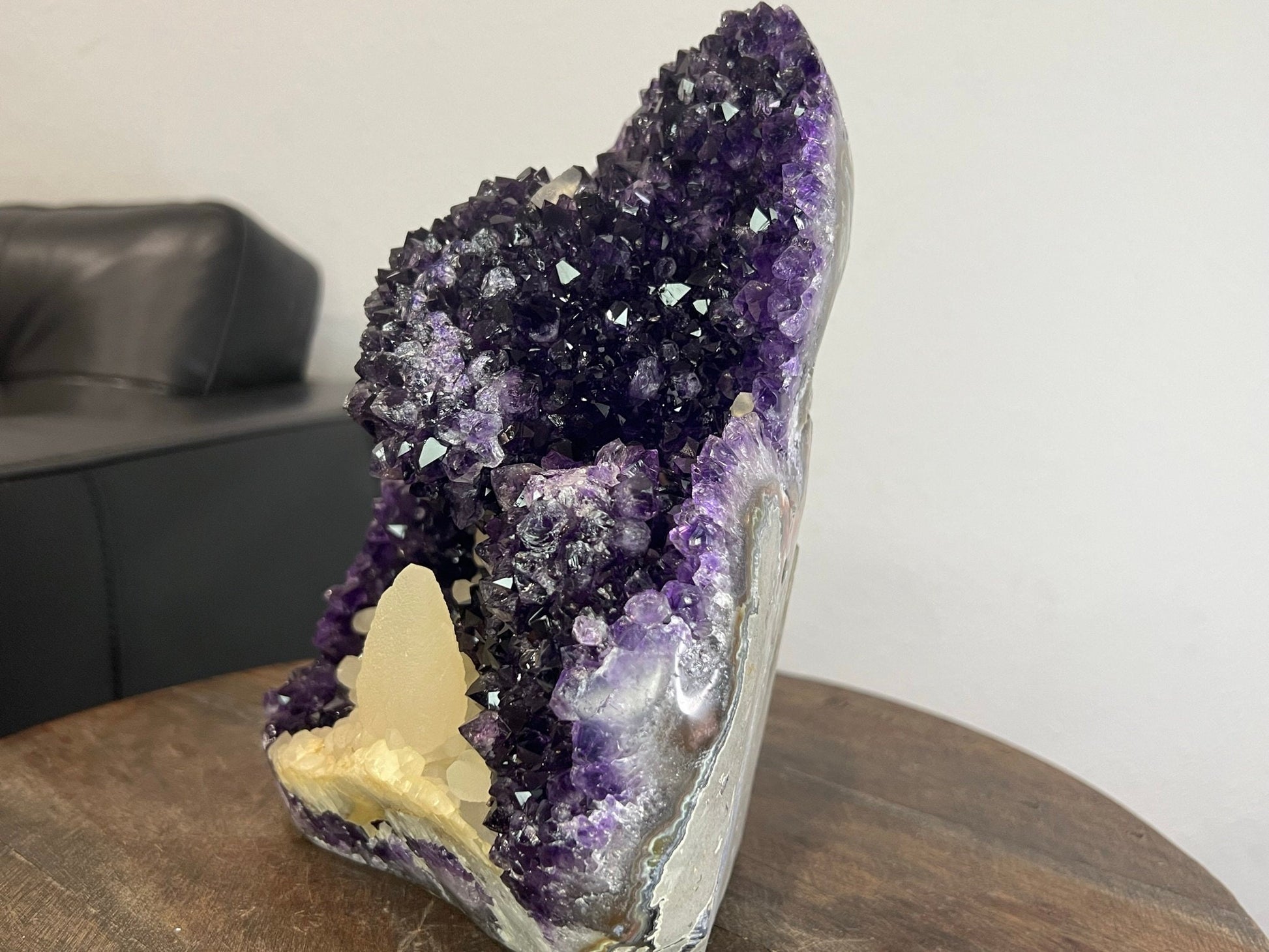 11lb Amethyst Crystal with Calcite from Brazil
