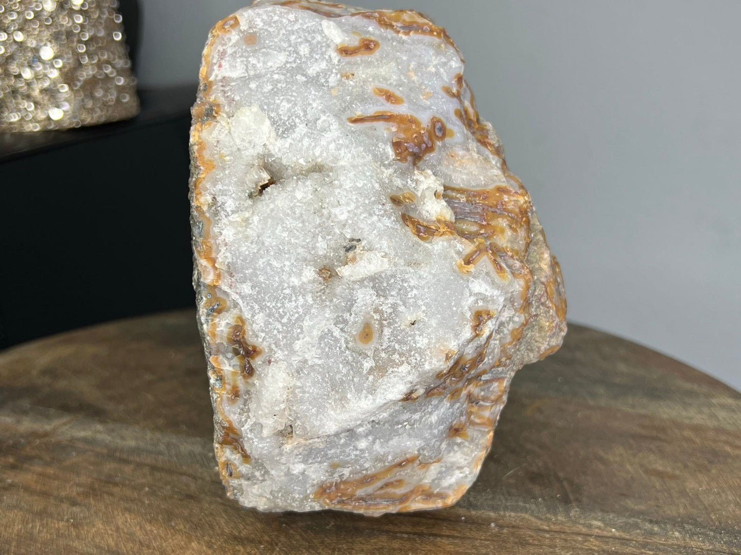 Morocco Kerrouchen Agate with Crystal Druzy 7lbs 6.5 inches