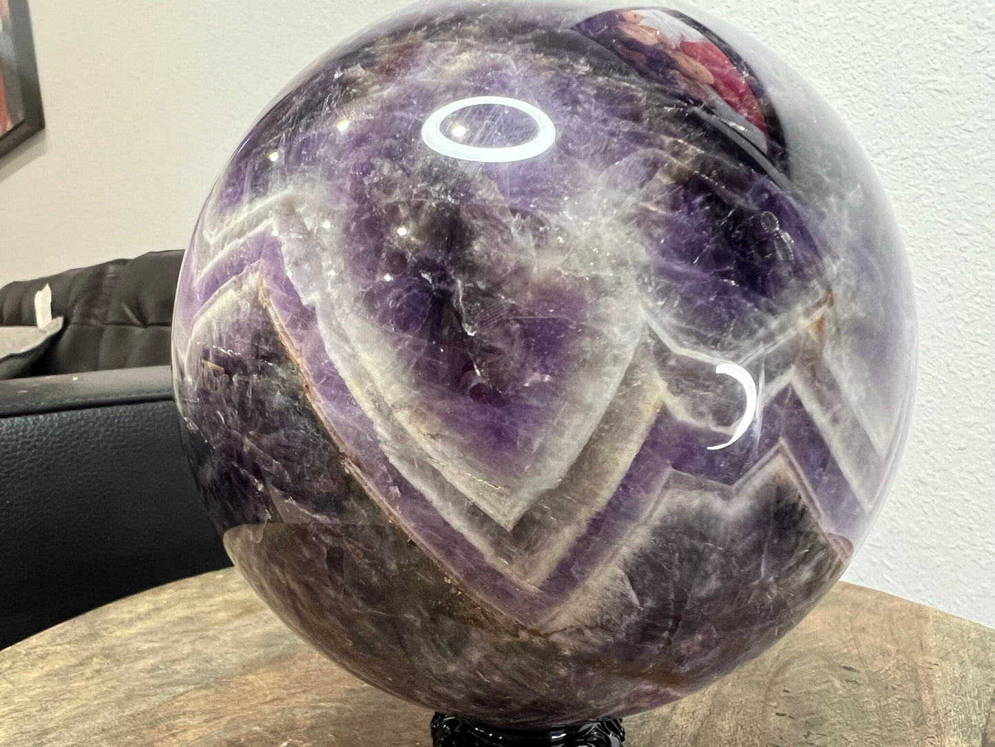 11lb 10oz Chevron Dream Amethyst Crystal Ball Sphere Amazing Quality 150mm (5.9in)