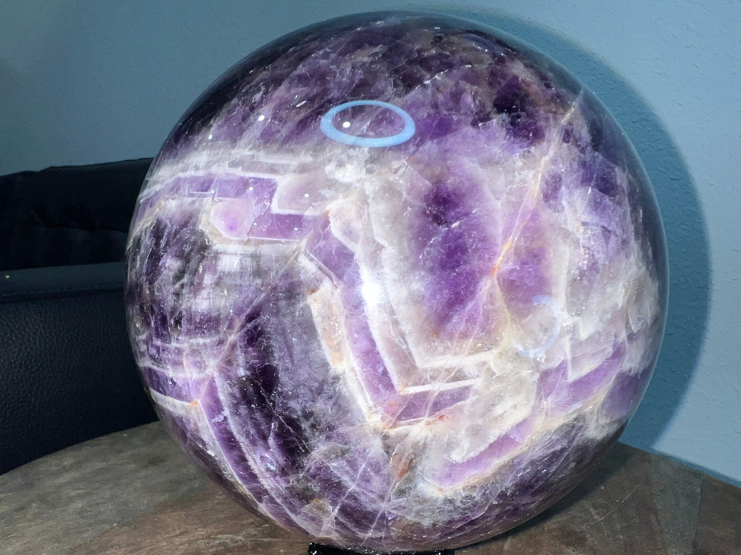 11lb 10oz Chevron Dream Amethyst Crystal Ball Sphere Amazing Quality 150mm (5.9in)