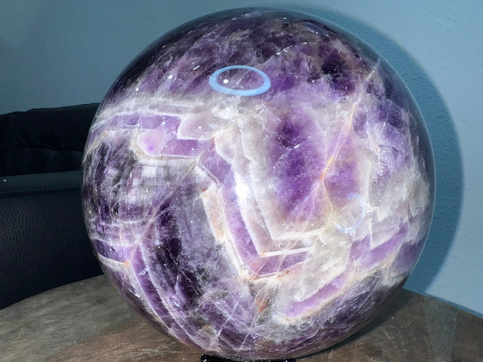 11lb 10oz Chevron Dream Amethyst Crystal Ball Sphere Amazing Quality 150mm (5.9in)