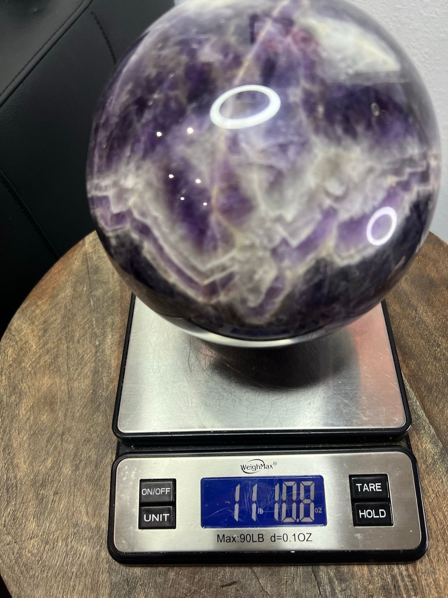 11lb 10oz Chevron Dream Amethyst Crystal Ball Sphere Amazing Quality 150mm (5.9in)