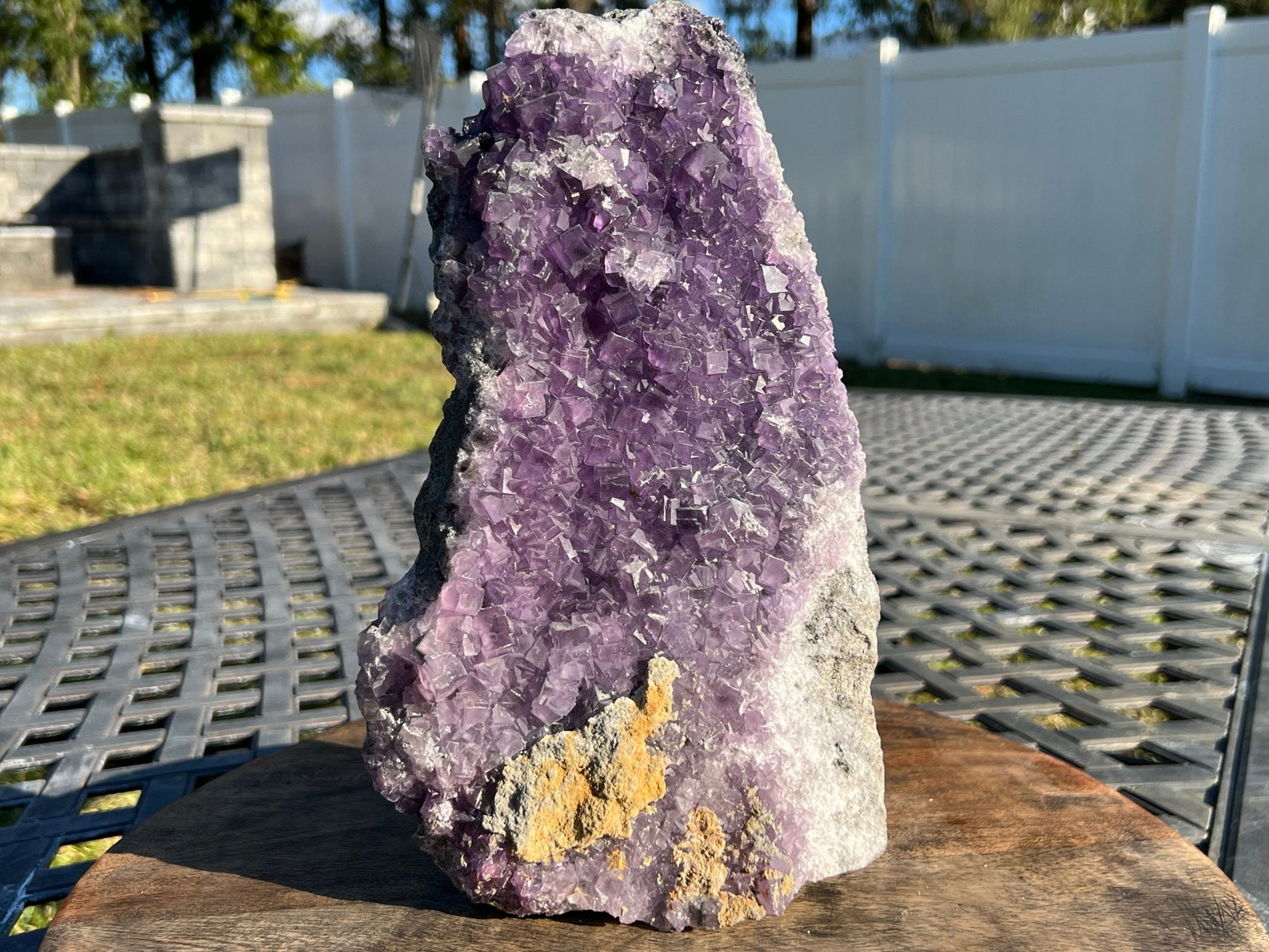 Purple Cubed Waterfall Fluorite Crystal Cluster 6lb 12oz Self Standing Amazing Quality