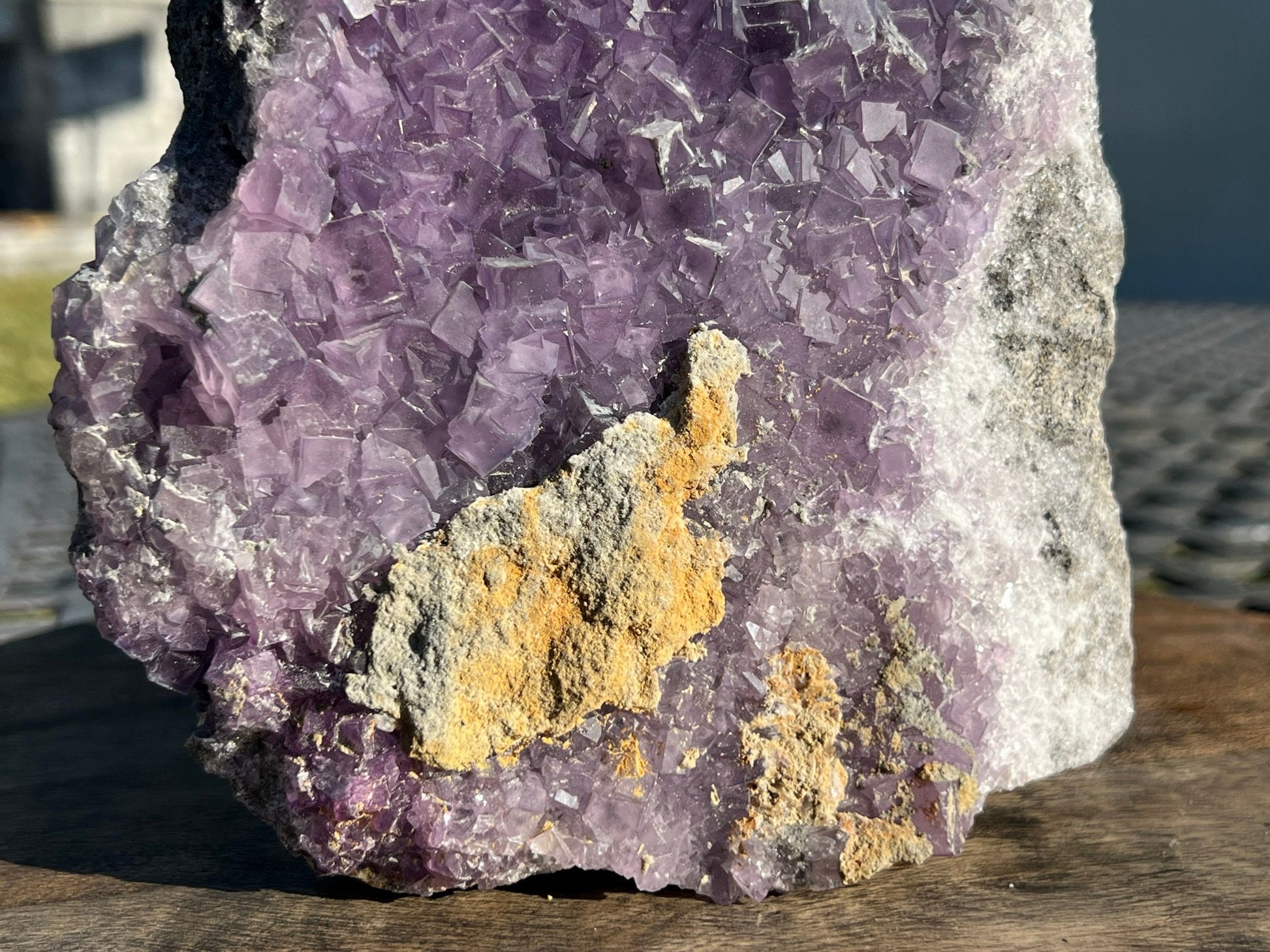 Purple Cubed Waterfall Fluorite Crystal Cluster 6lb 12oz Self Standing Amazing Quality