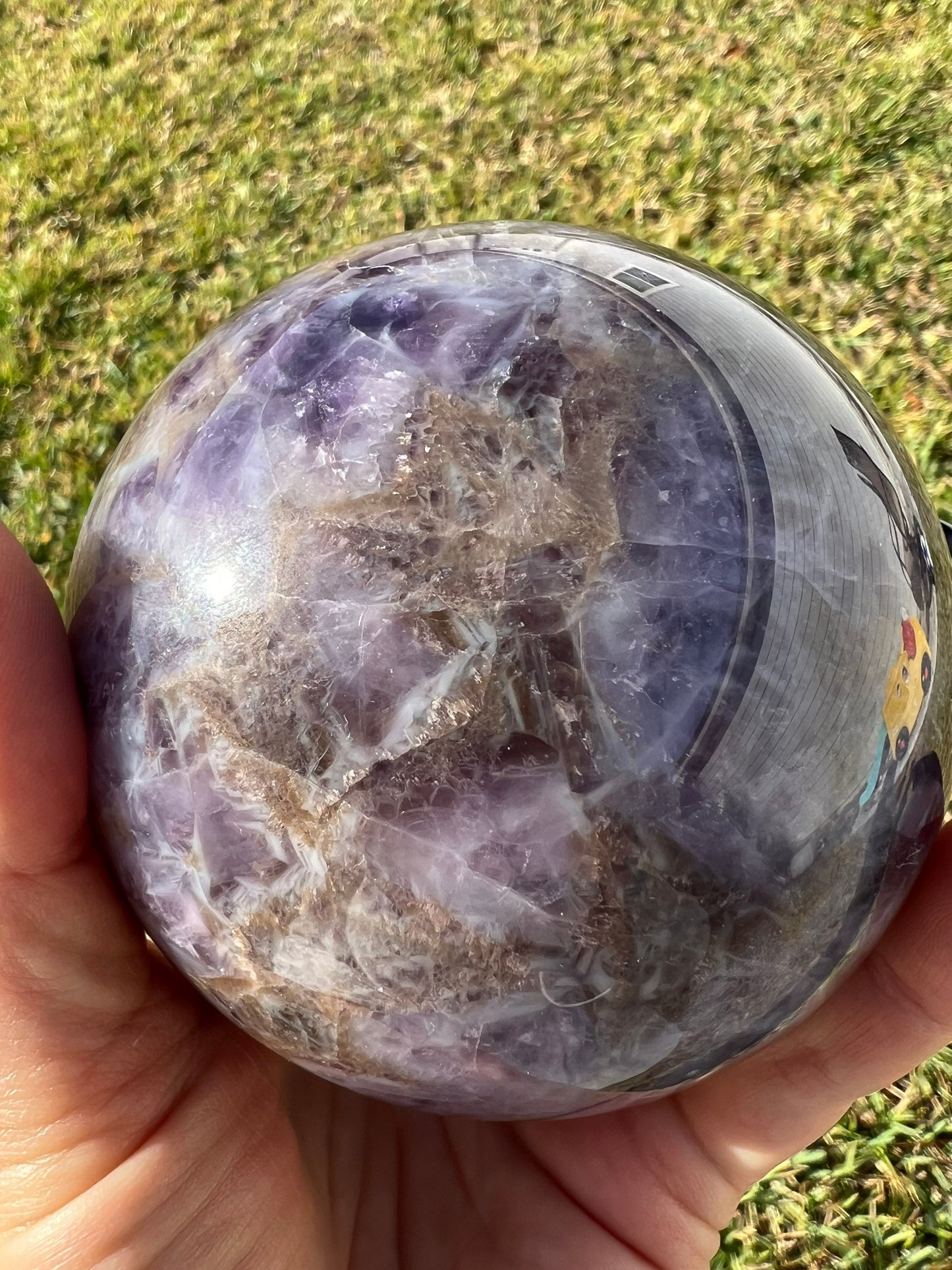 2lb 2oz Chevron amethyst a sphere 90mm