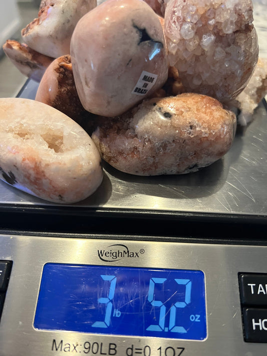 Pink amethyst 14 pieces from Brazil 3pounds 5oz total weight