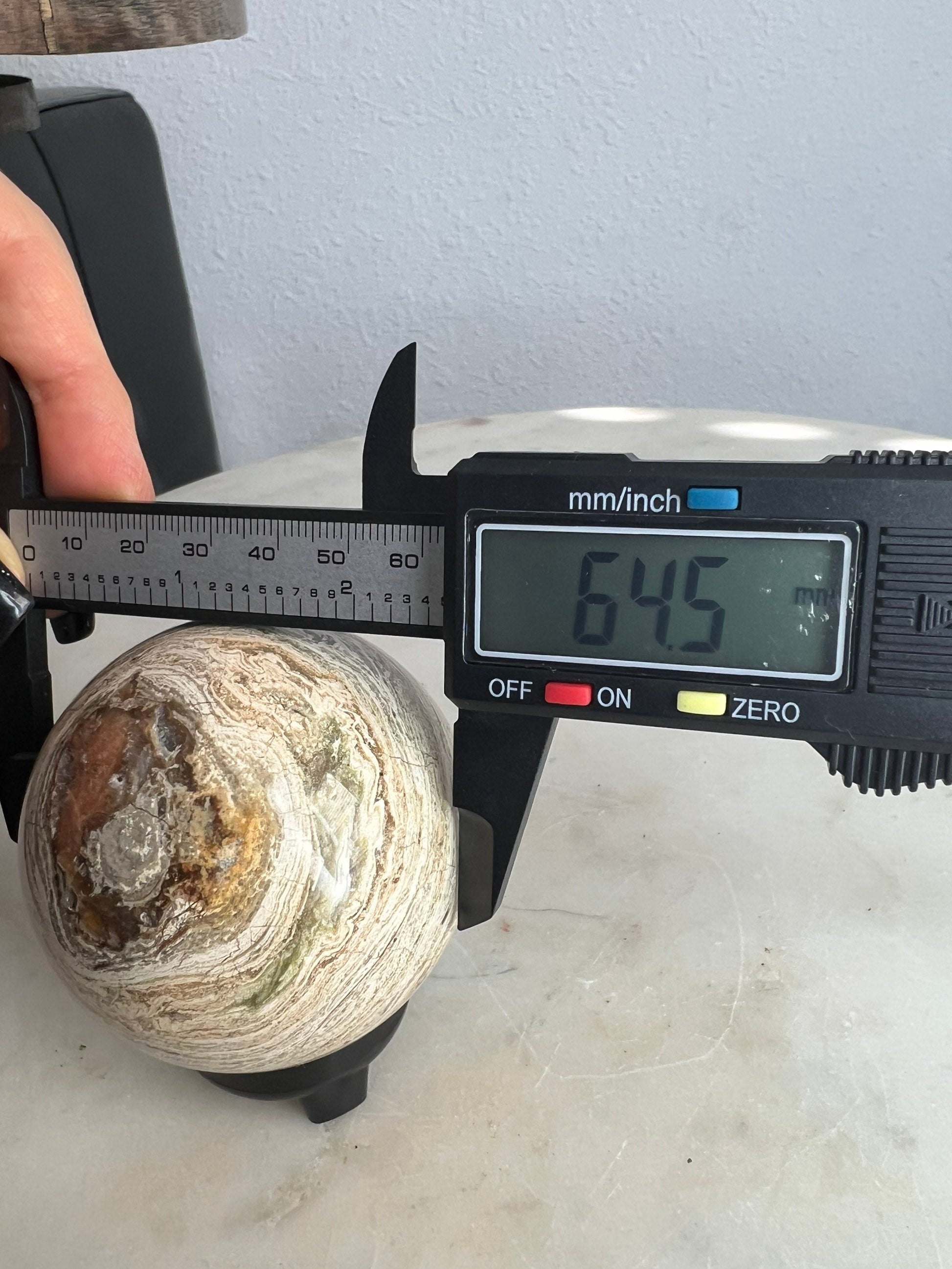 Petrified wood sphere 11oz and 64mm from Madagascar