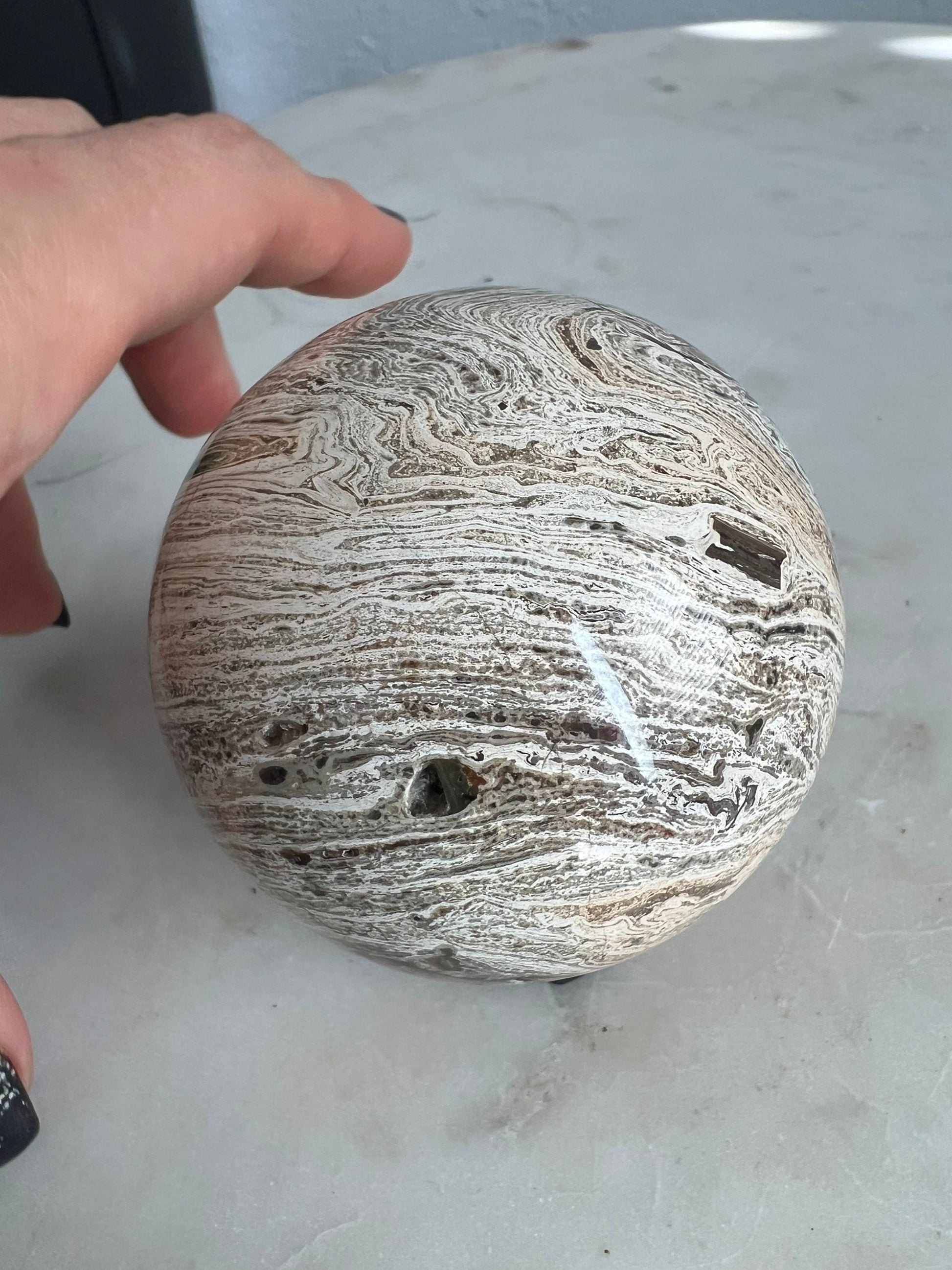 Petrified wood sphere 11oz and 64mm from Madagascar