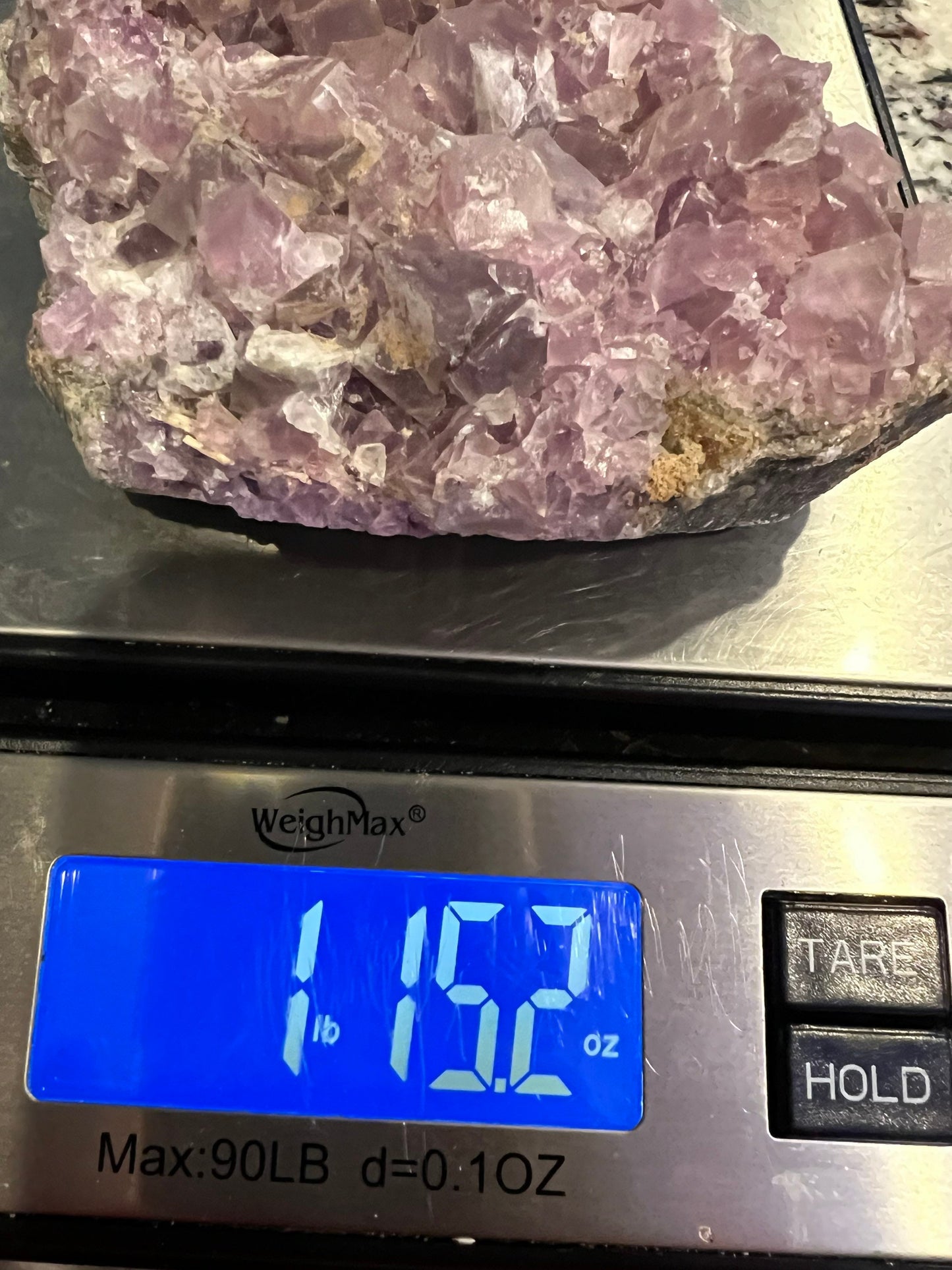 light purple Cubed fluorite Cluster 1pound 15oz 6 inches long