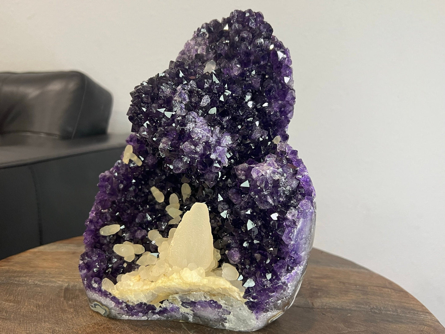 11lb Amethyst Crystal with Calcite from Brazil