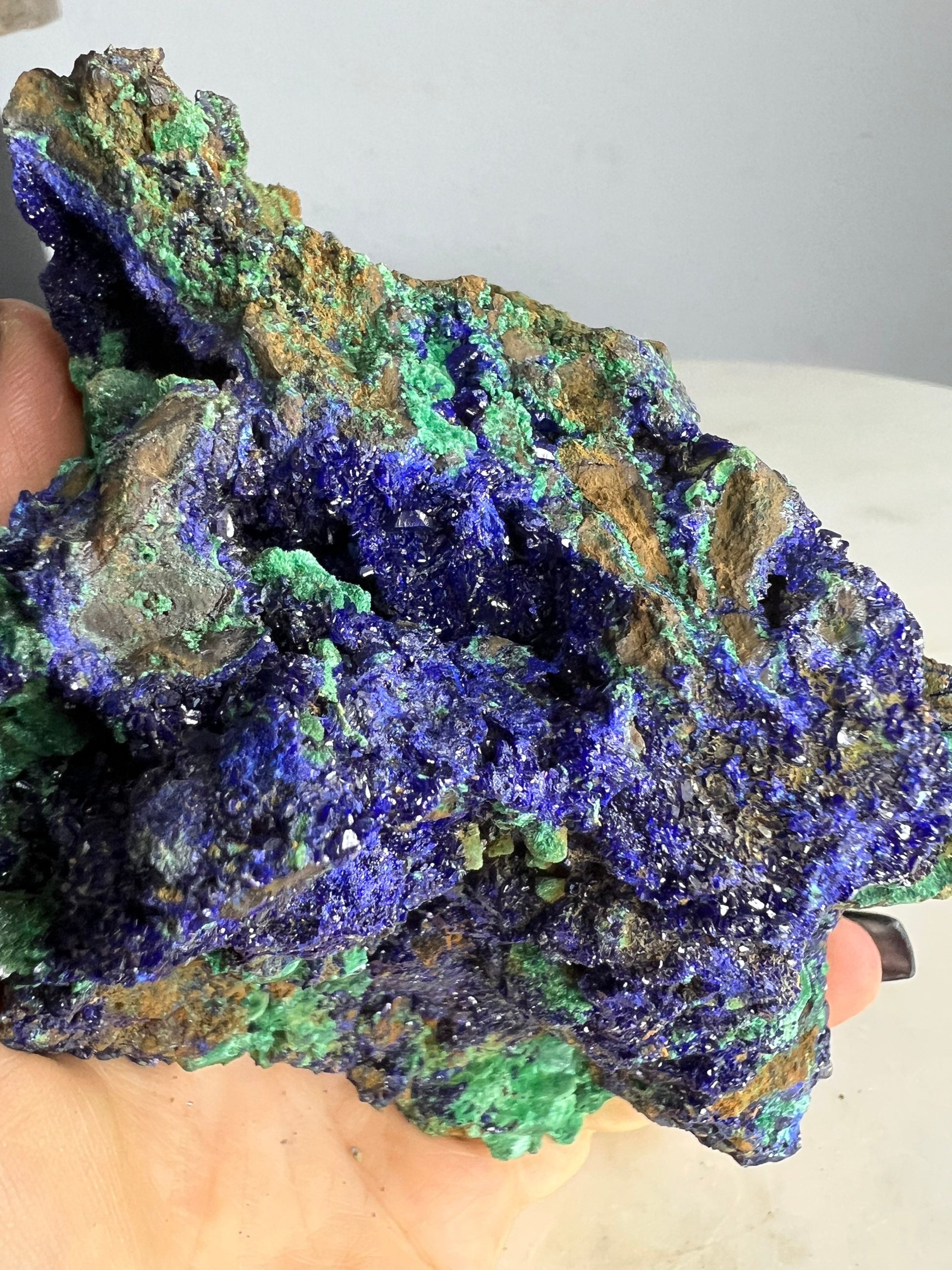 Azurite Malachite 2lbs 2oz raw cluster| Azurite and Malachite Crystal