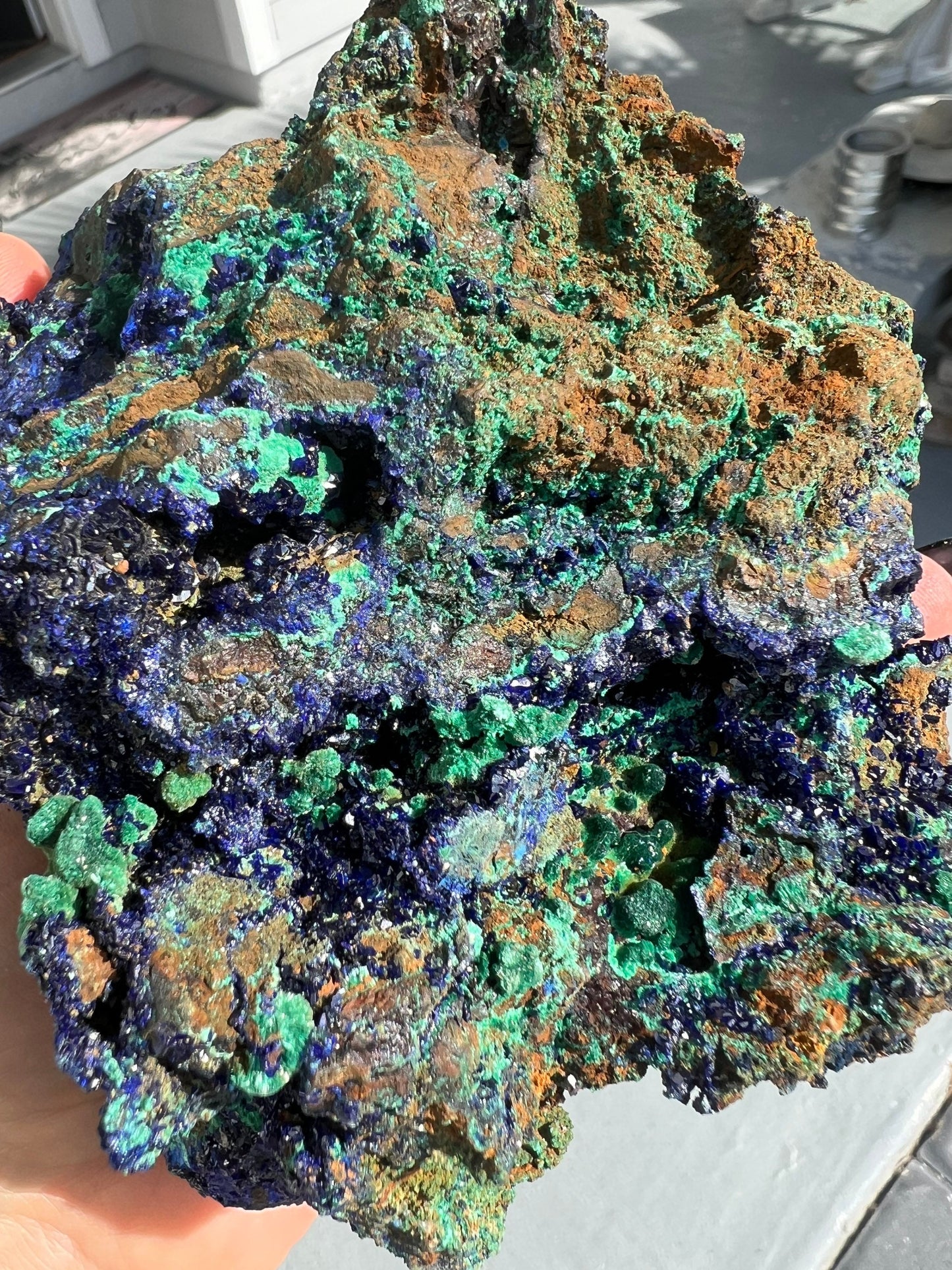 Azurite Malachite 2lbs 2oz raw cluster| Azurite and Malachite Crystal