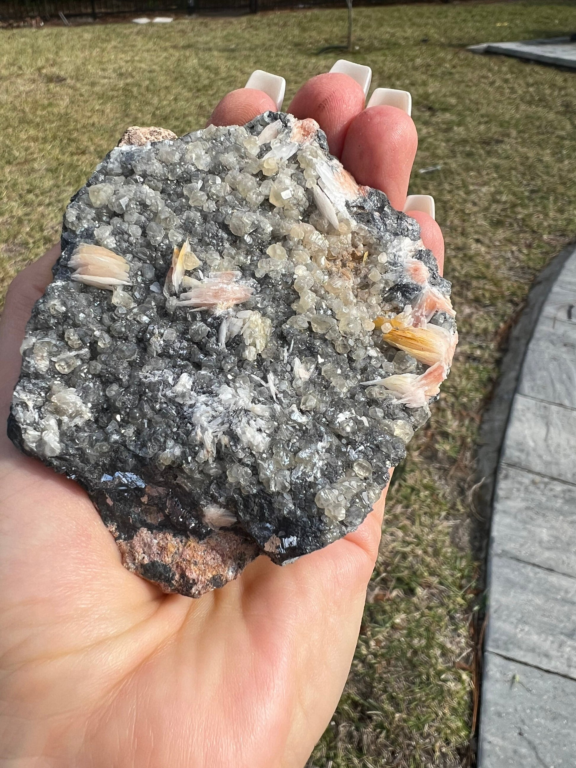 Baryte Cerussite and Galena 1lb from Morocco