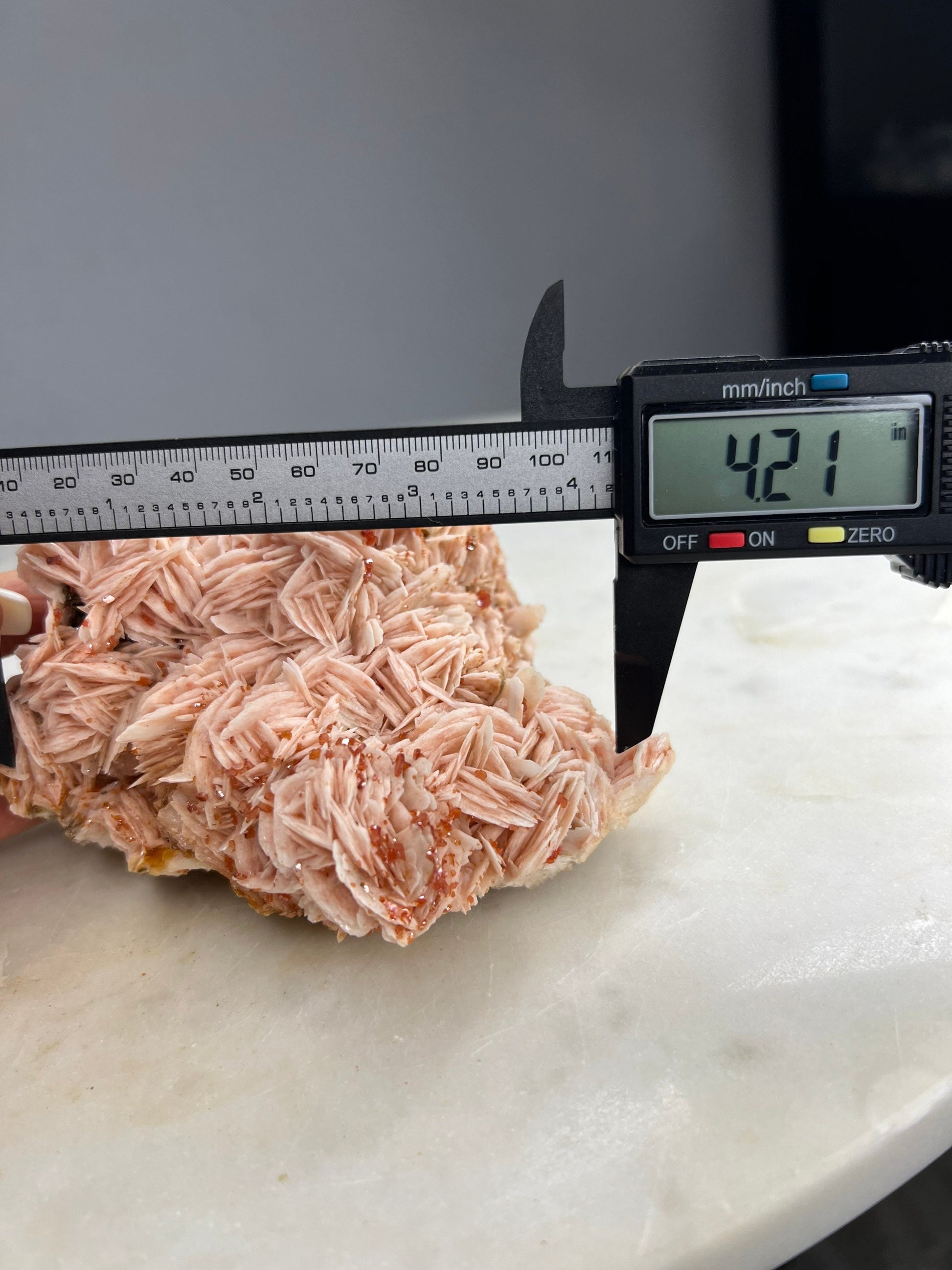 Vanadinite Crystal On Baryte 1lb 13oz from Morocco.