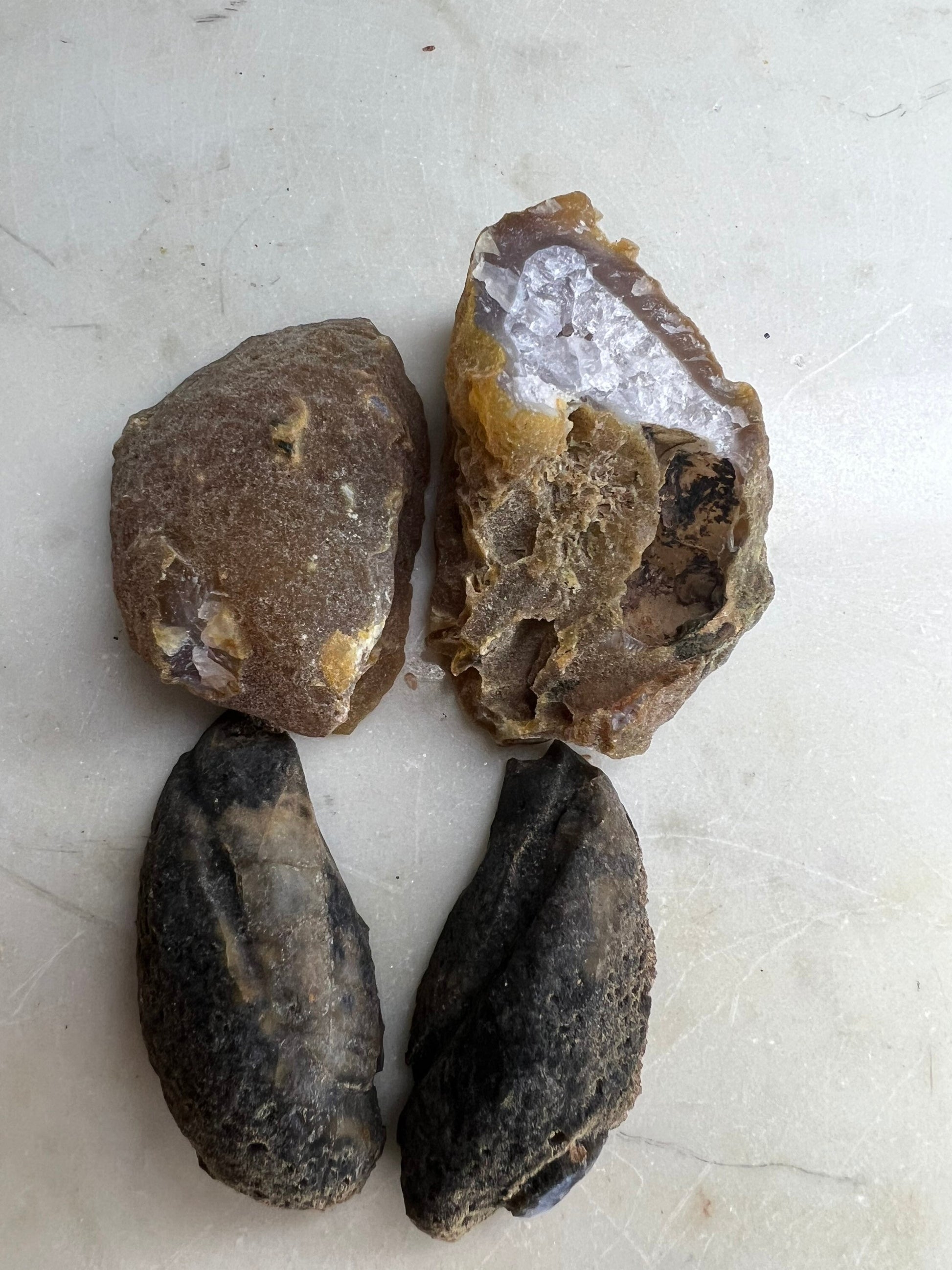 2 geode set from brazil 7oz total weight