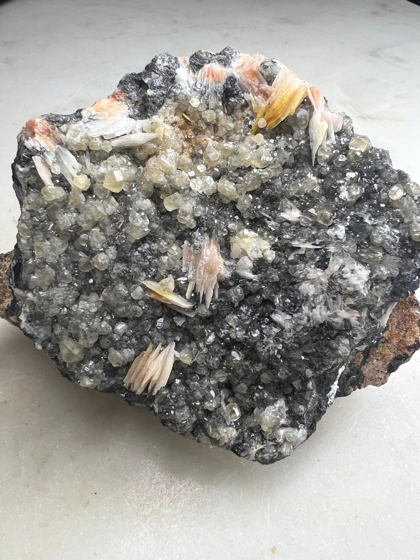 Baryte Cerussite and Galena 1lb from Morocco