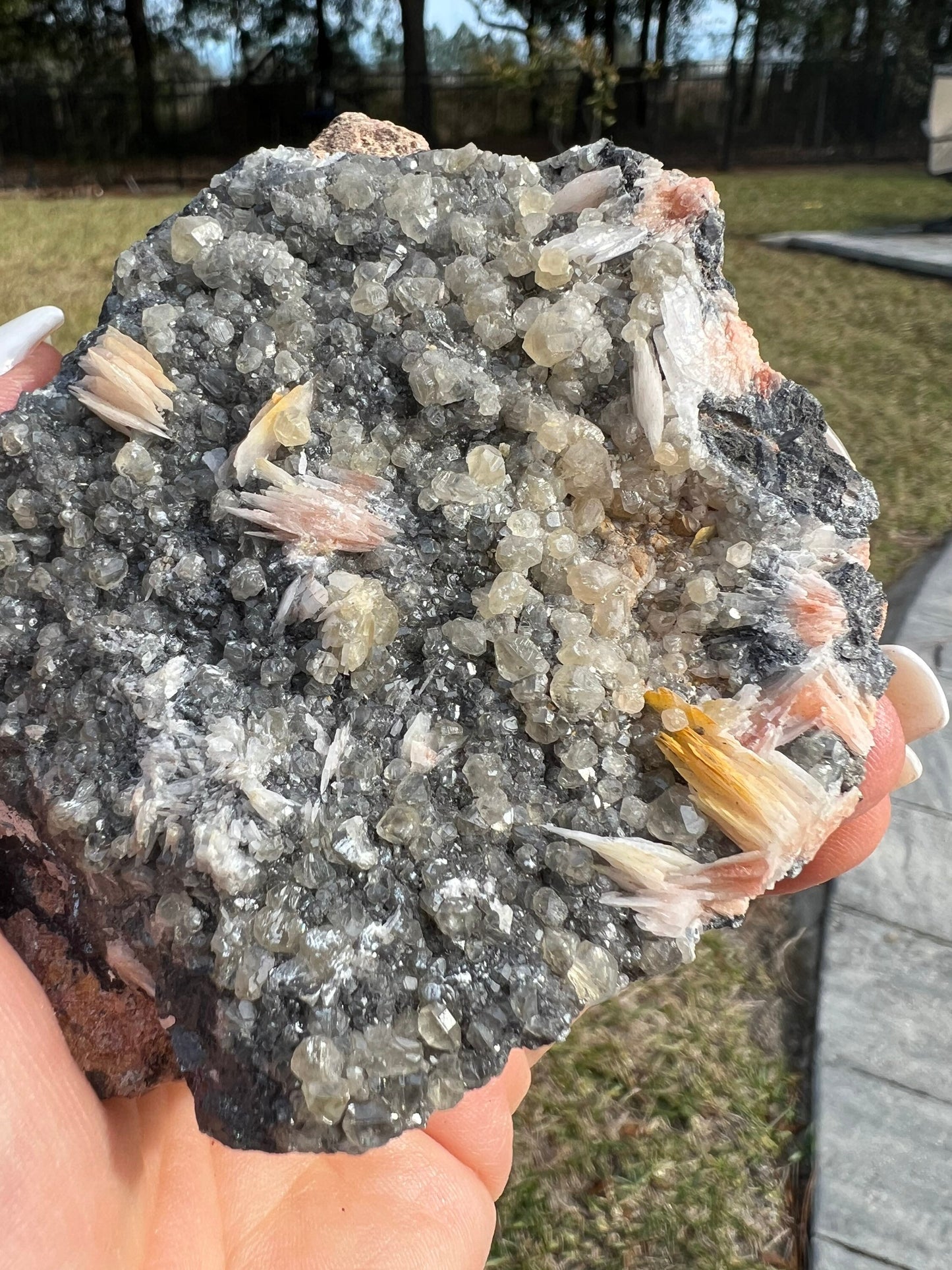 Baryte Cerussite and Galena 1lb from Morocco