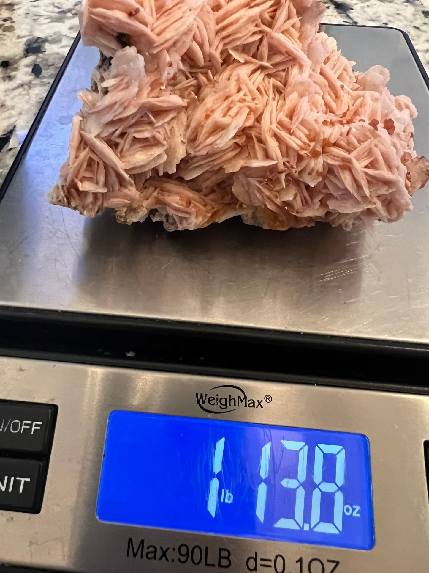 Vanadinite Crystal On Baryte 1lb 13oz from Morocco.