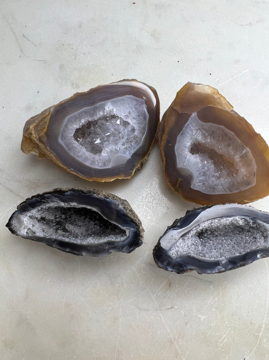 2 geode set from brazil 7oz total weight