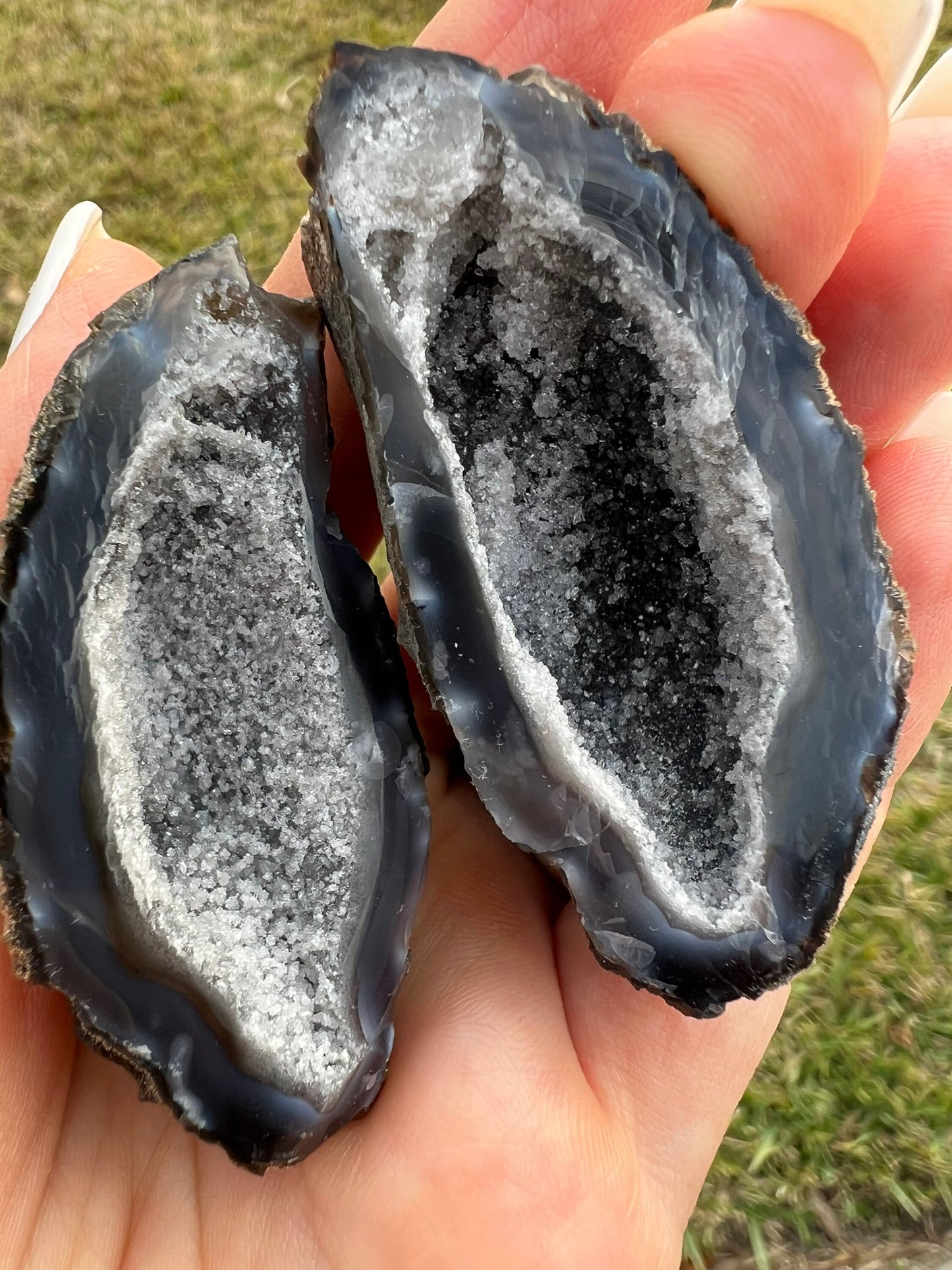 2 geode set from brazil 7oz total weight