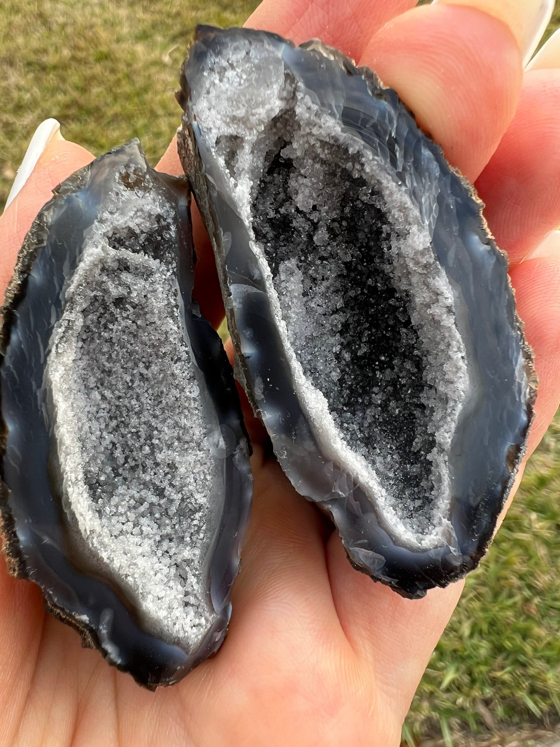 2 geode set from brazil 7oz total weight