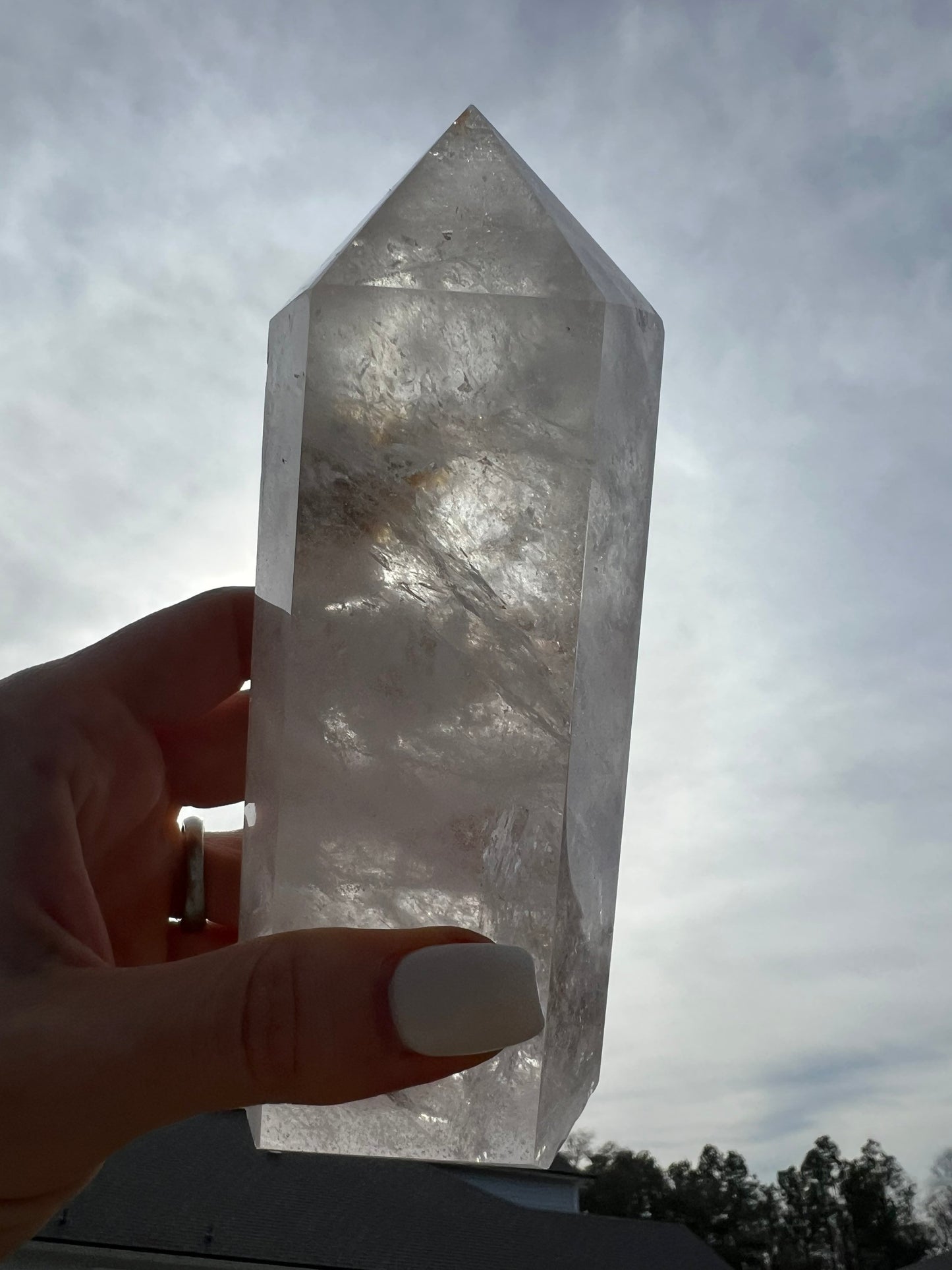 Clear Quartz tower /with Inclusions 1lb 8oz