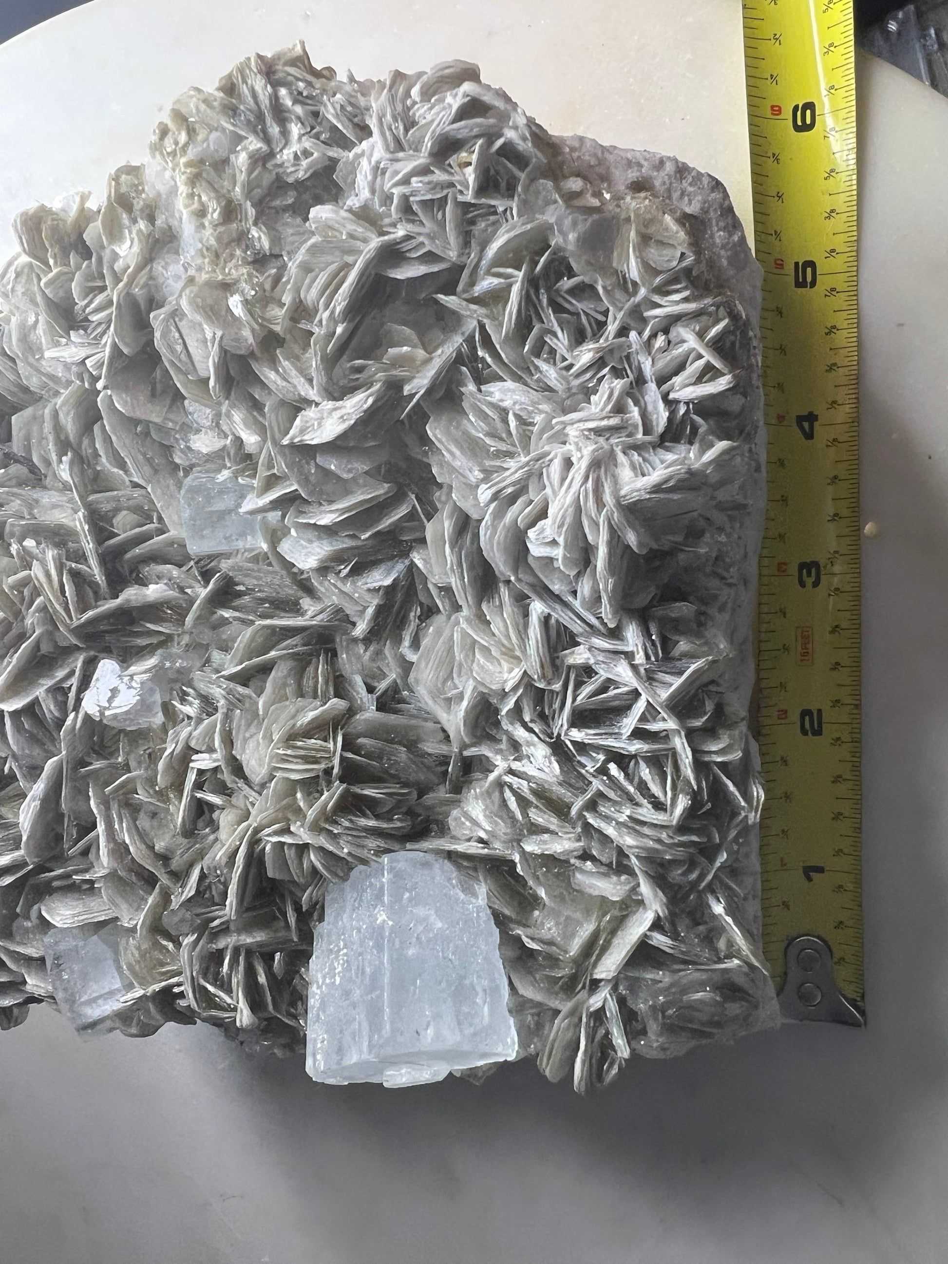 Aquamarine on muscovite matrix cluster 5 pounds
