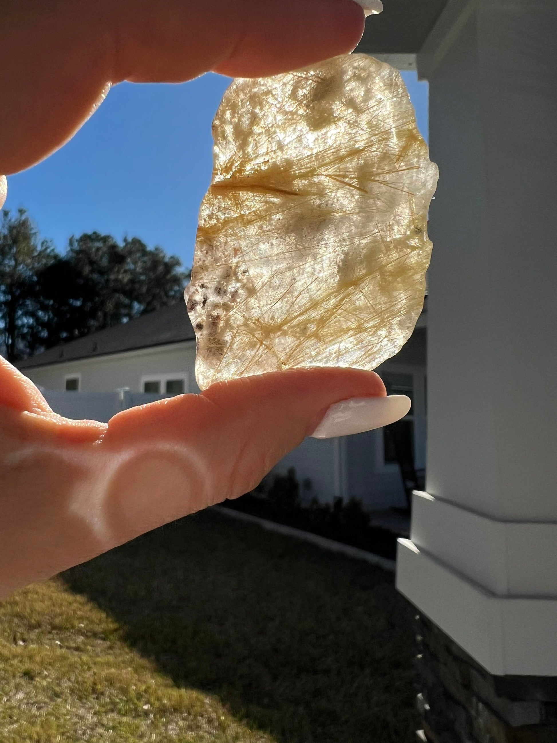 Golden Rutile Quartz set of 4 in picture total weight 138grams