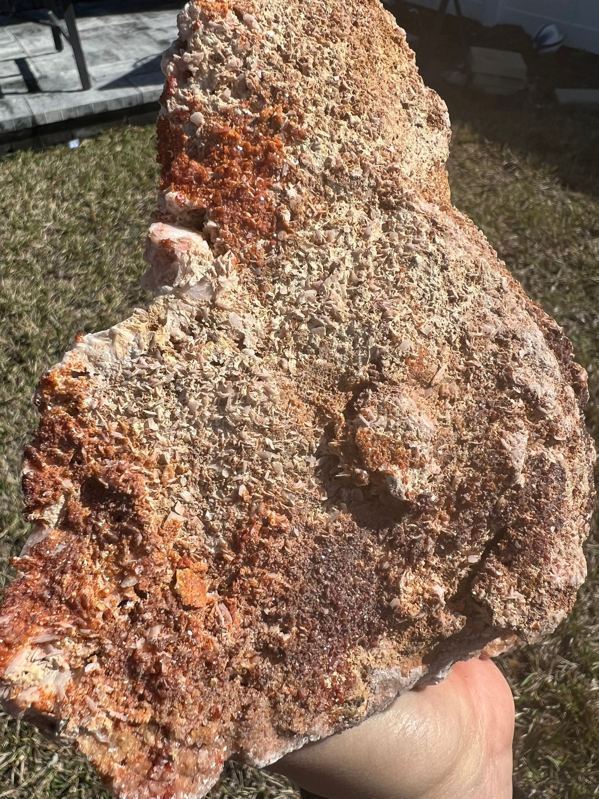 Vanadinite crystals on Baryte 5 pounds 14oz cluster.