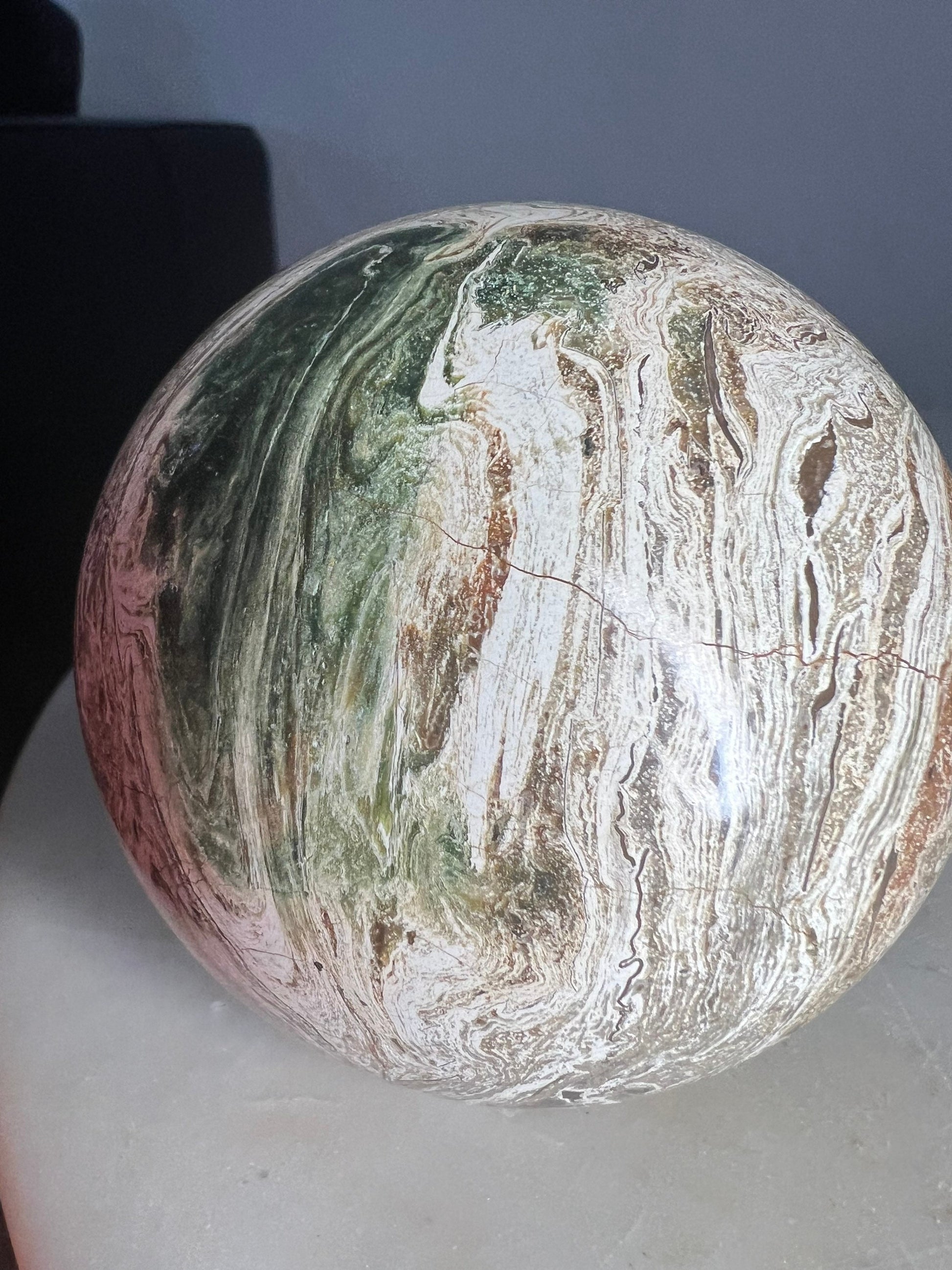 Petrified wood sphere 1lb 11oz 85mm