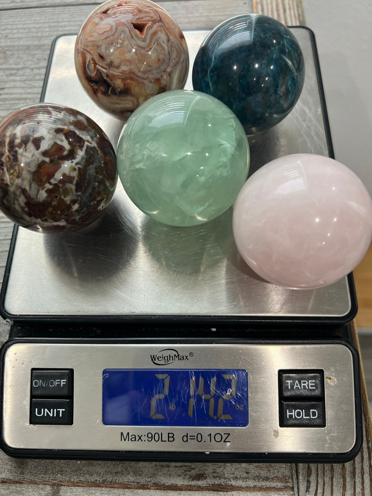 5 sphere set total weight 2 pounds 14oz
