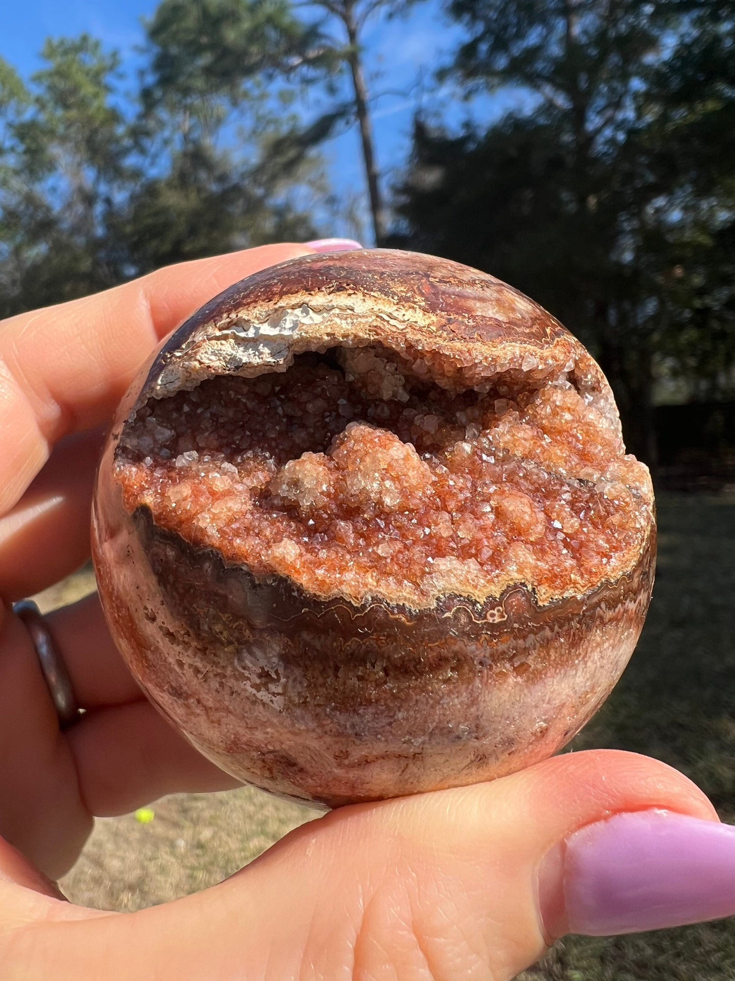 Crazy lace agate sphere 60mm 282g
